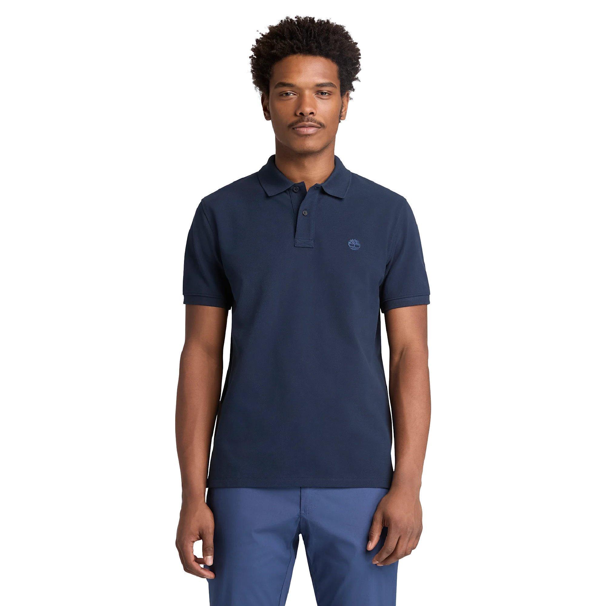 Saphir foncé - Timberland - Men's Millers River Pique Cotton Short-Sleeve Polo Shirt - 2