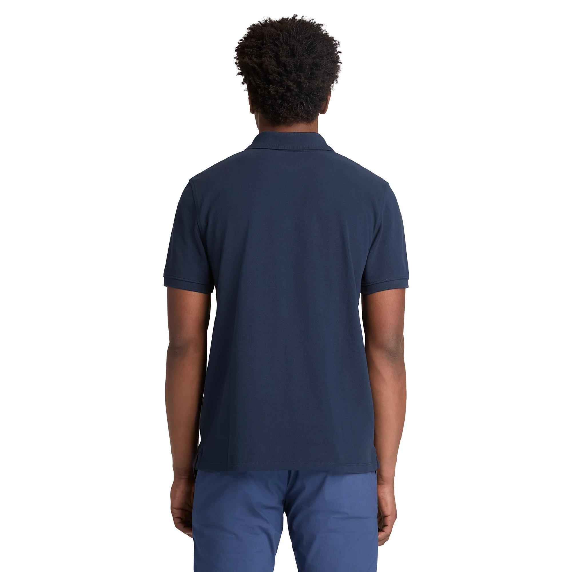 Saphir foncé - Timberland - Men's Millers River Pique Cotton Short-Sleeve Polo Shirt - 3