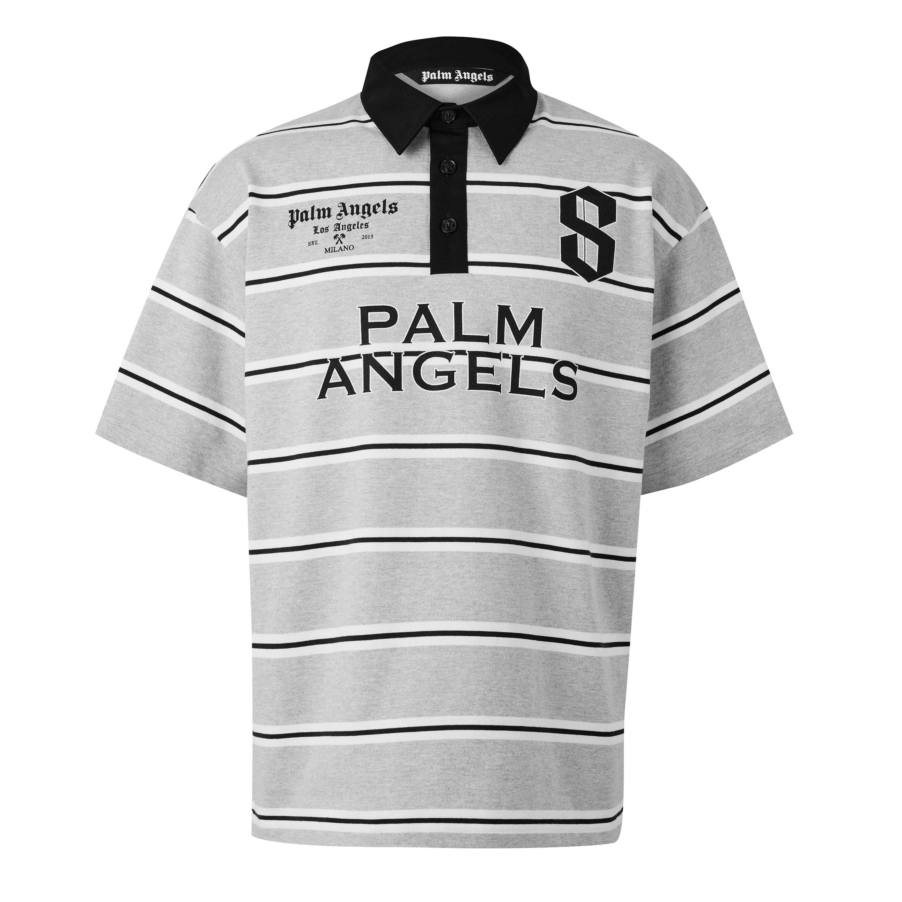 Palm Angels Palm Stripe Polo Sn61 - Grey/Black - S