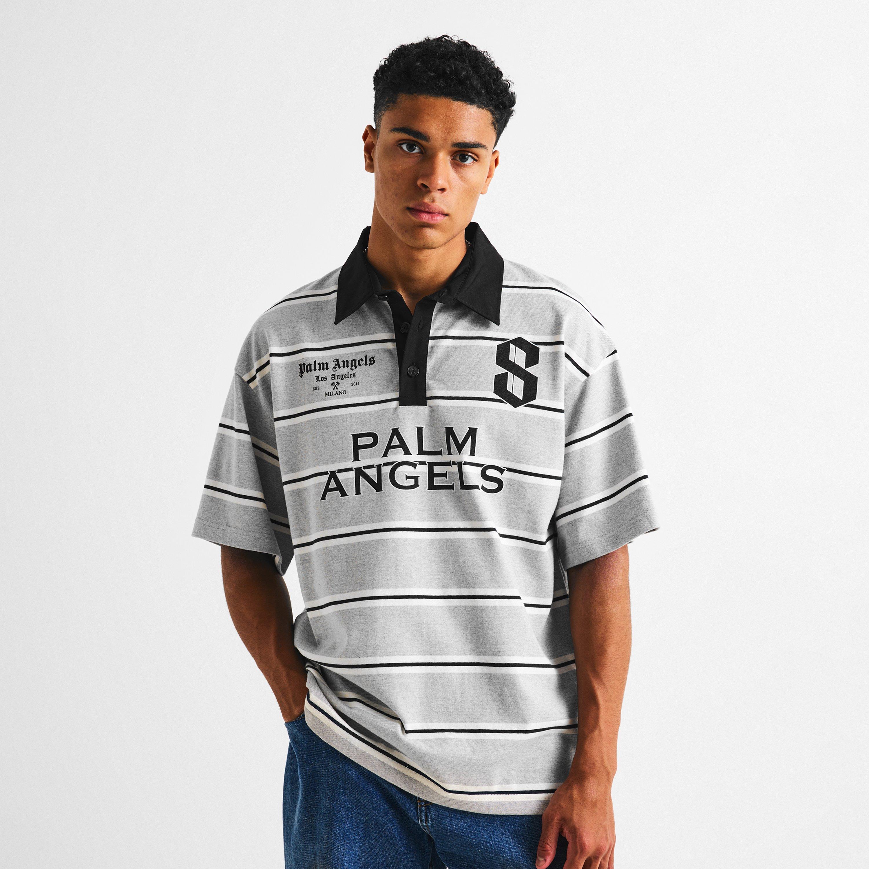 Grey/Black - Palm Angels - Palm Stripe Polo Sn61 - 3