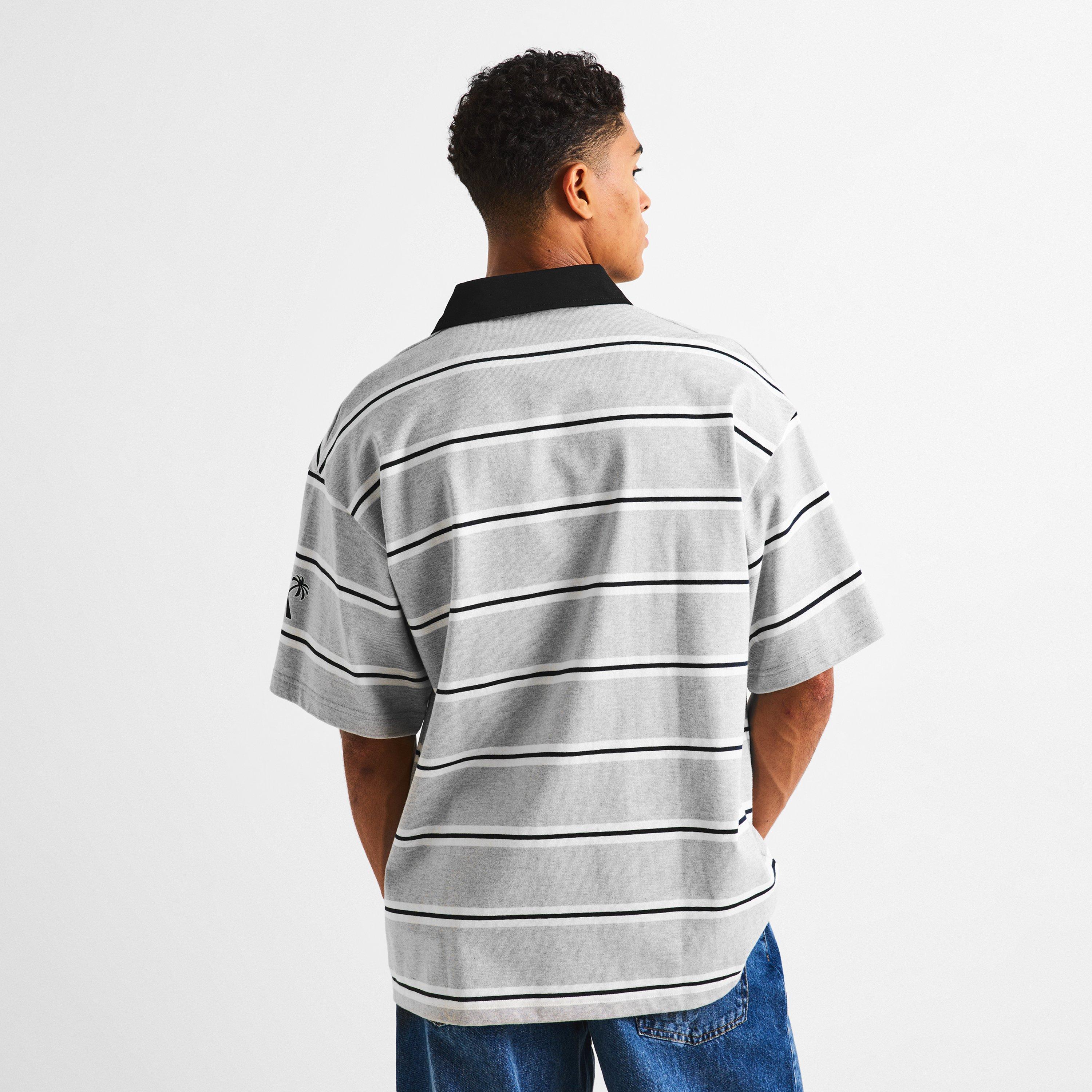 Grey/Black - Palm Angels - Palm Stripe Polo Sn61 - 4