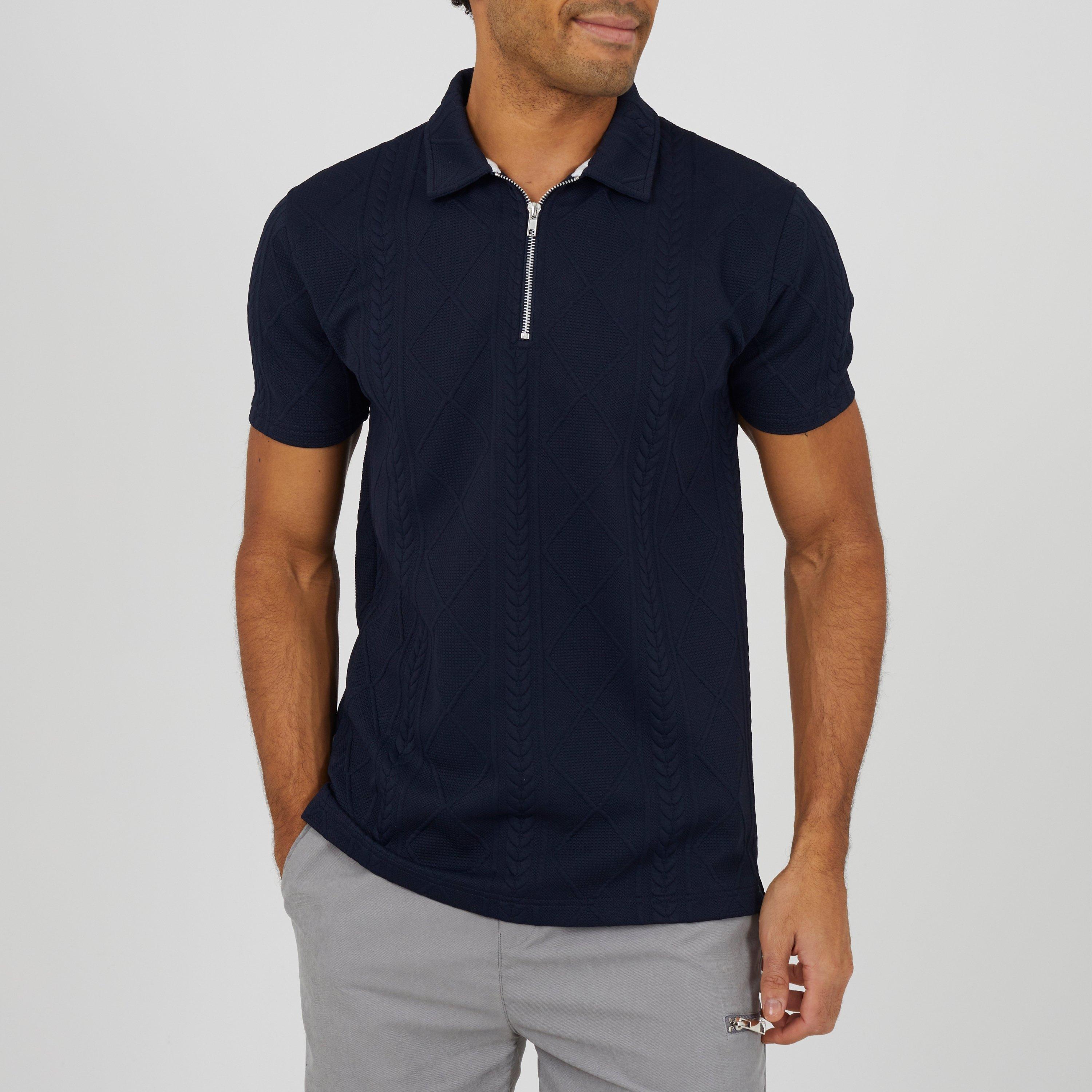 BS Short Sleeved Polo Shirt with Quarter Zip