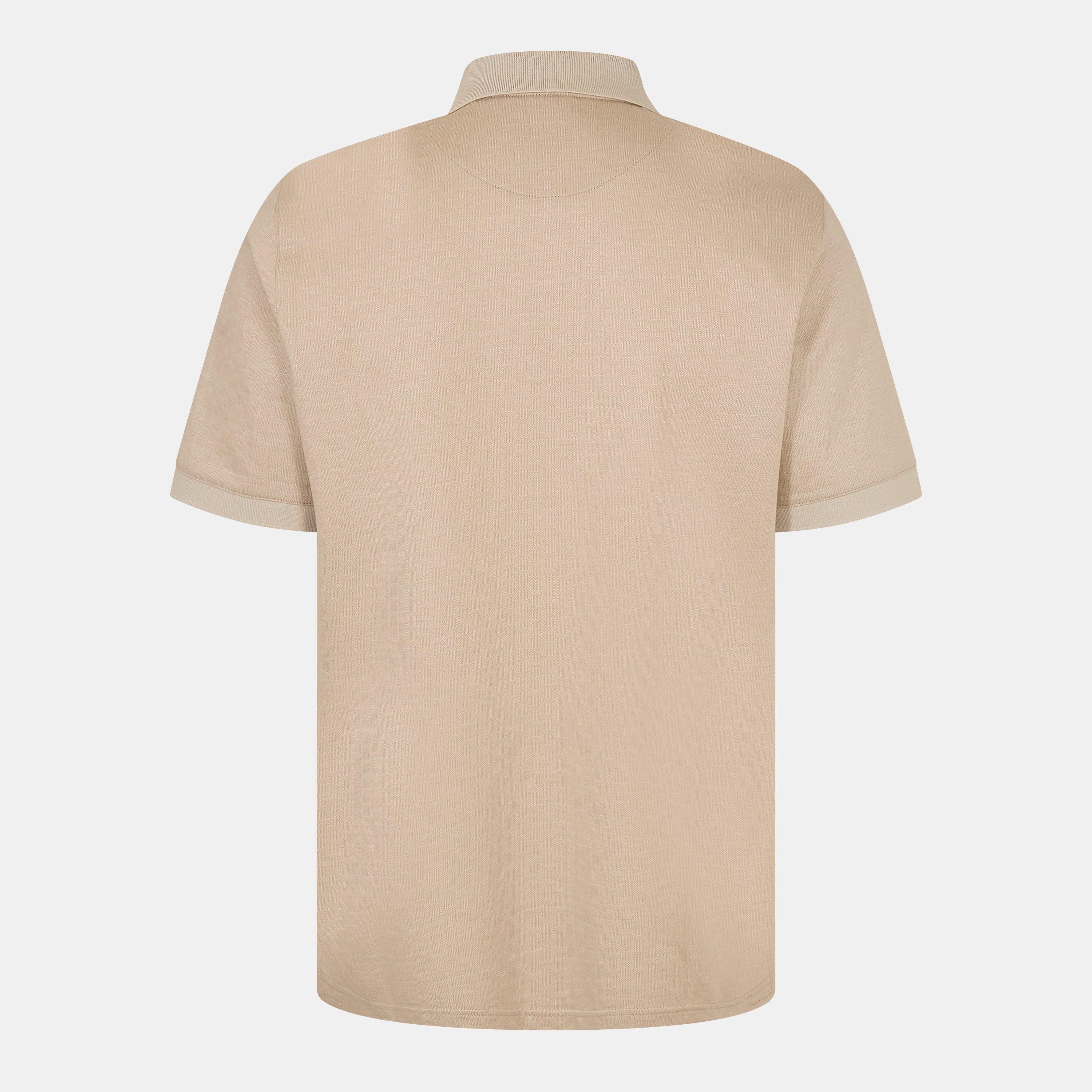 Ecru - Ted Baker - Men's Auguso Jacquard Short-Sleeve Polo Shirt - 2