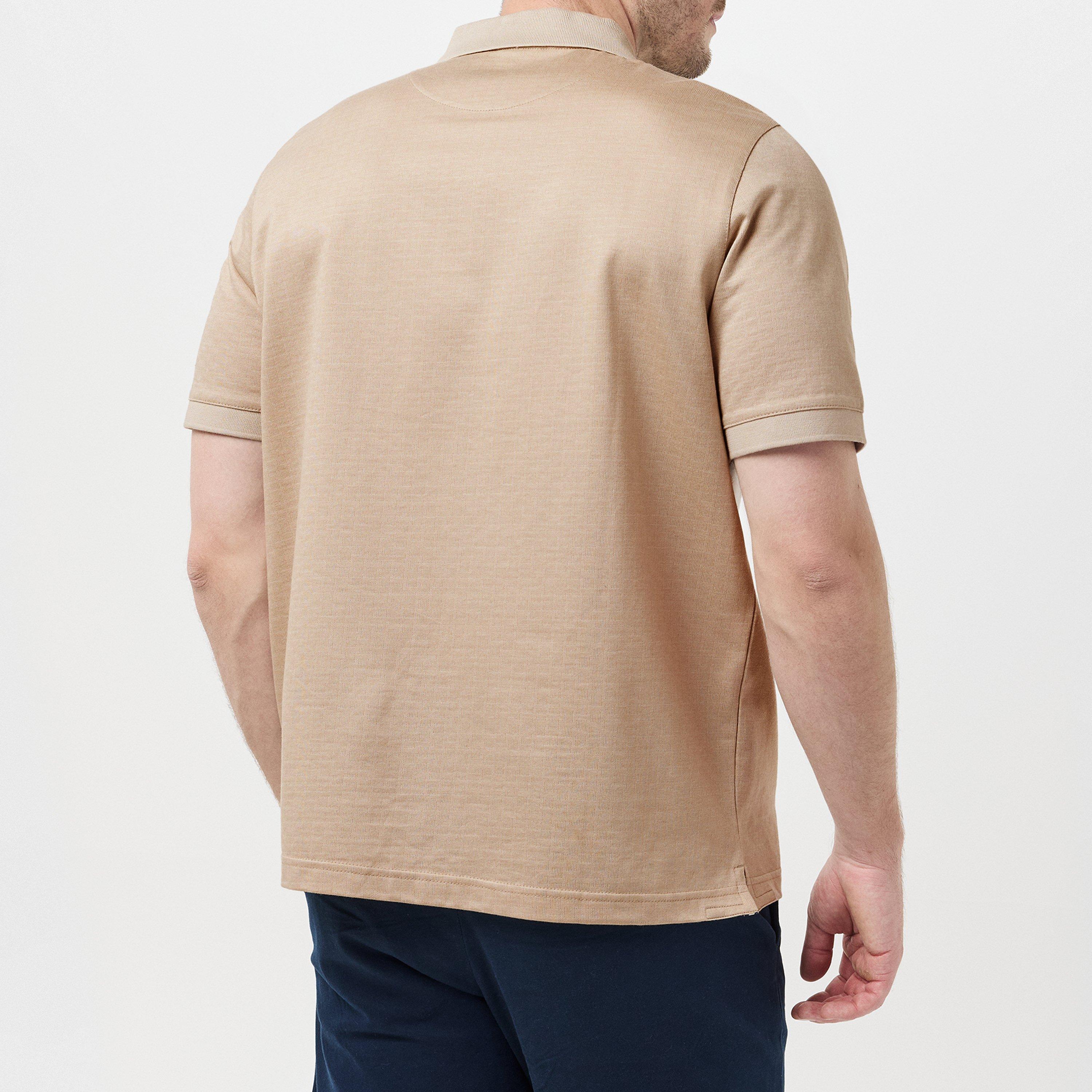Ecru - Ted Baker - Men's Auguso Jacquard Short-Sleeve Polo Shirt - 4