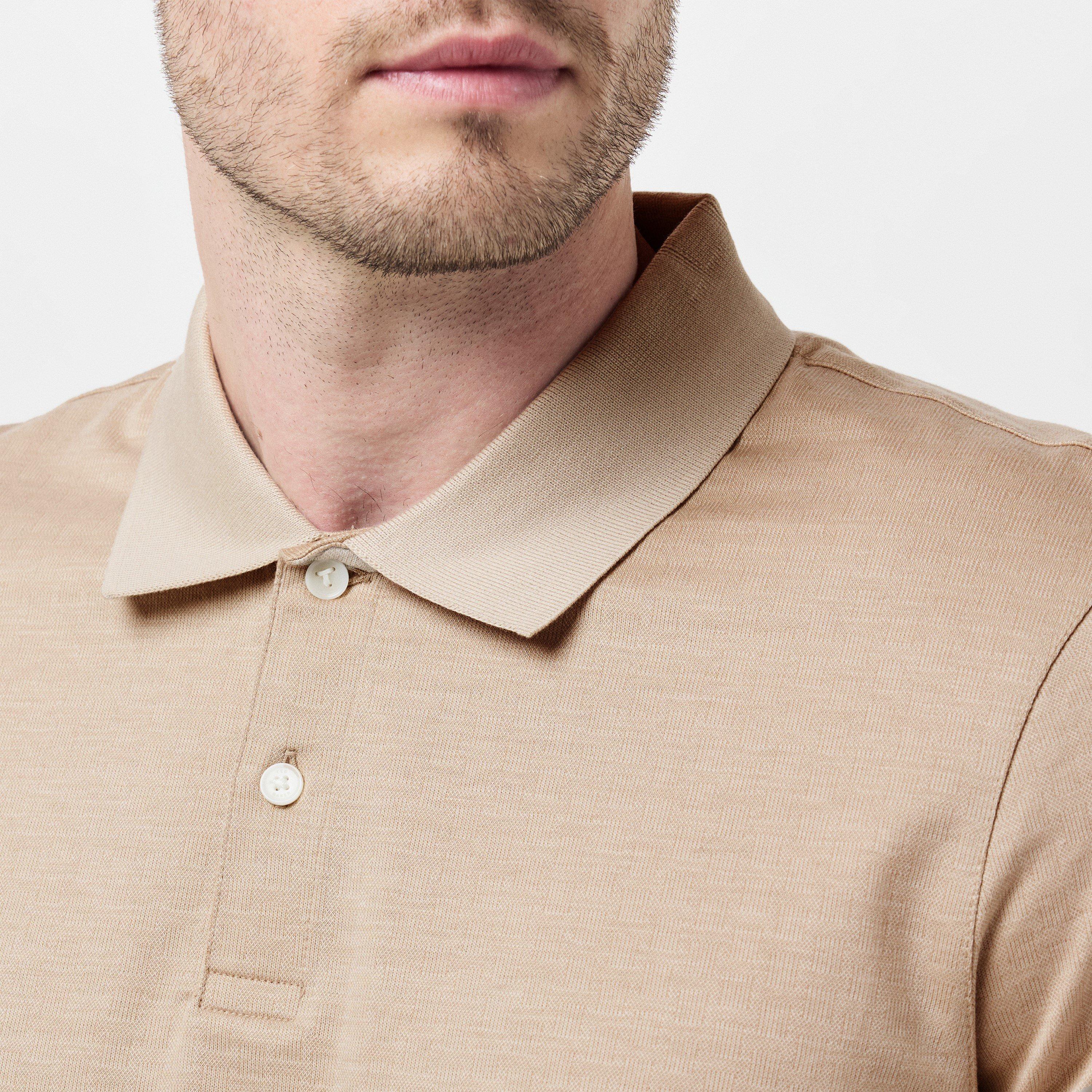 Ecru - Ted Baker - Men's Auguso Jacquard Short-Sleeve Polo Shirt - 5