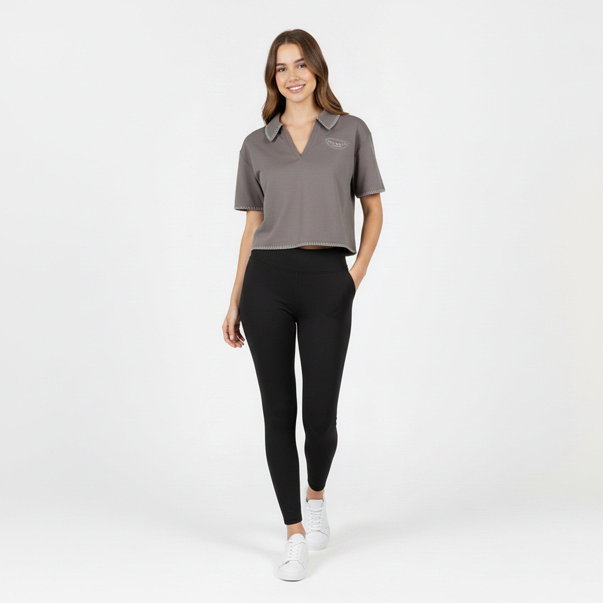 Taupe - Jack Wills - Women's JW Short-Sleeve Polo Shirt - 5