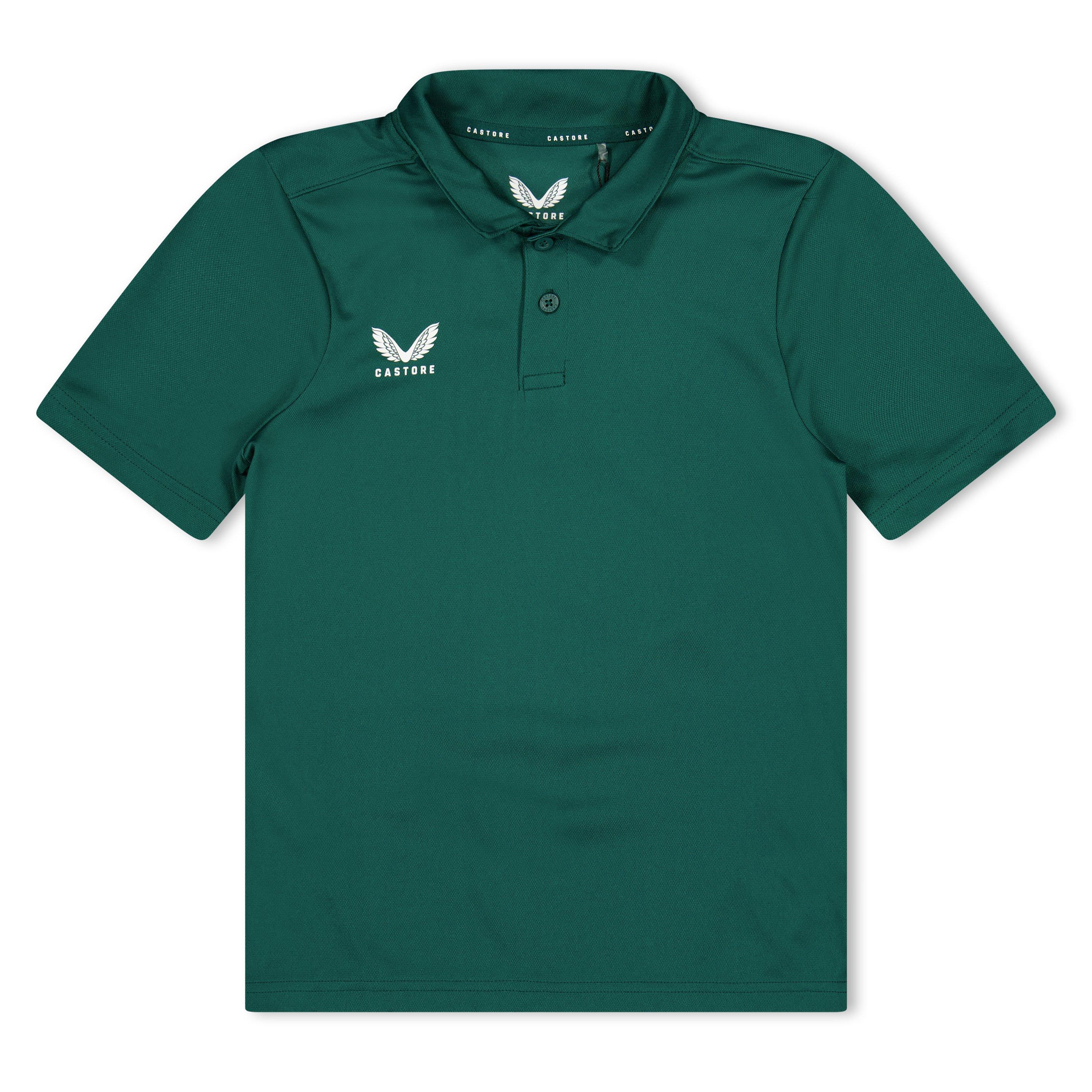 Castore  Kids ' Short Sleeve Polo Shirt - Botanical Grn - 9-10 (M)