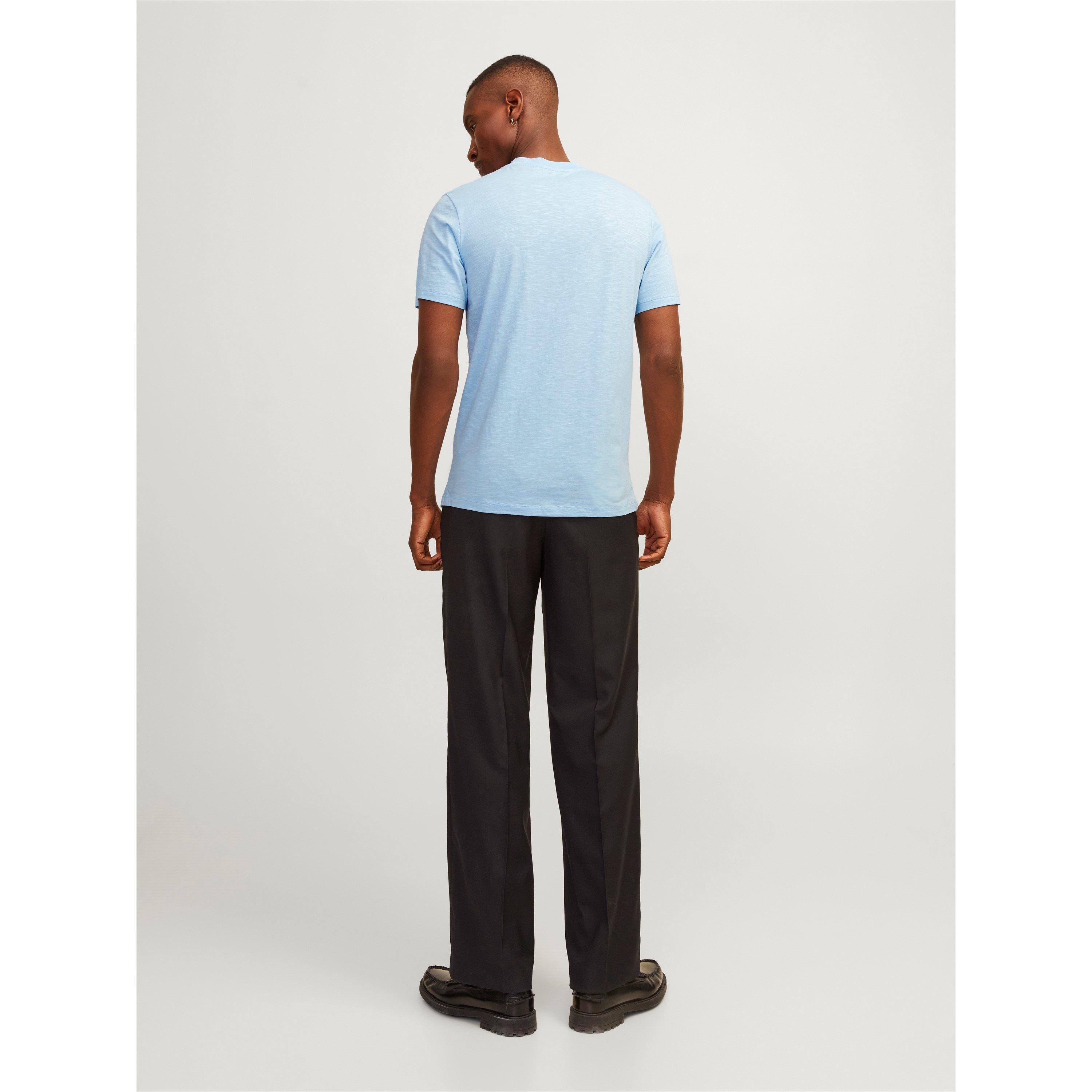 Cerulean - Jack and Jones - Short-Sleeve Henley Polo Shirt - 7