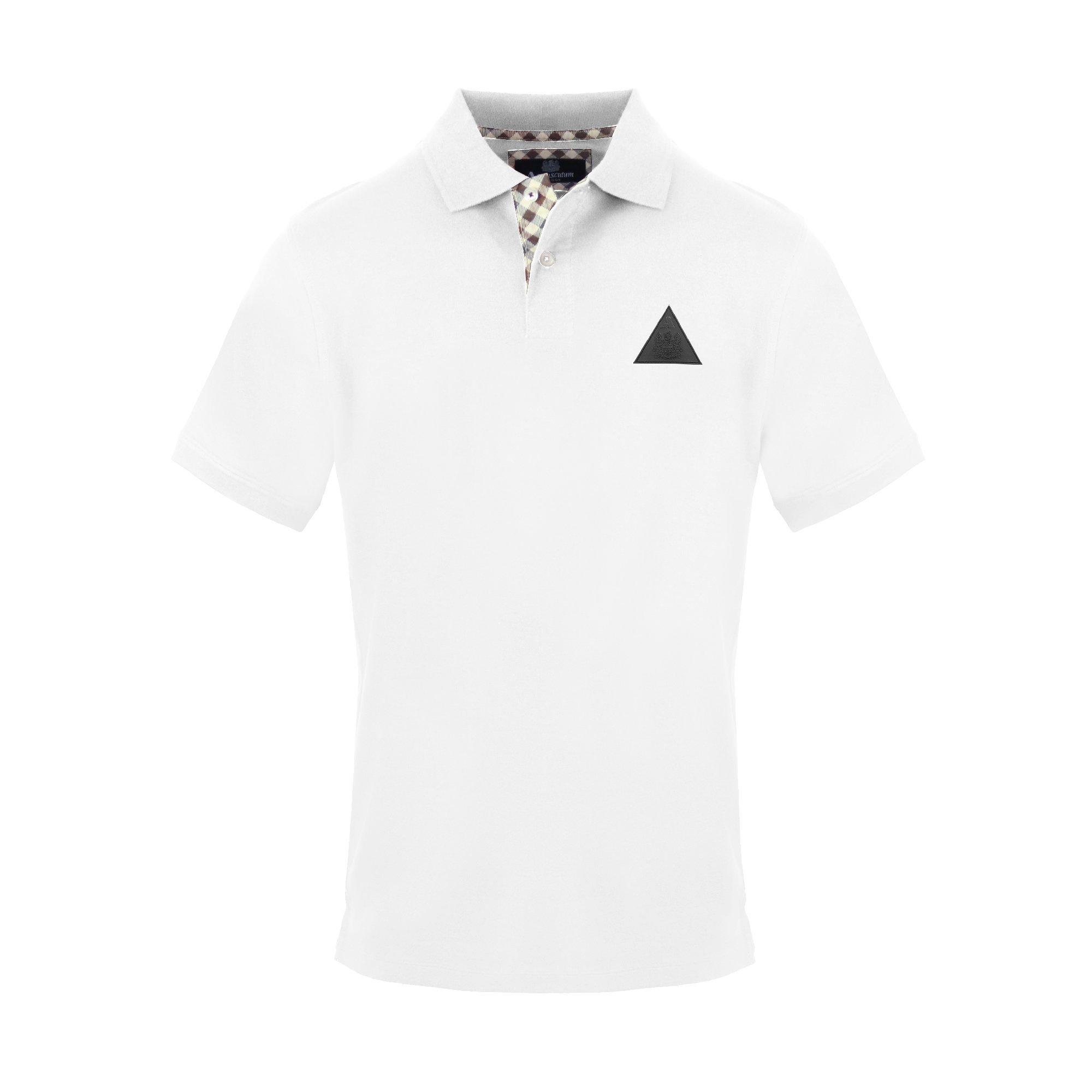 Aquascutum Men's Polo Short Sleeve Polo Shirt - White - Medium