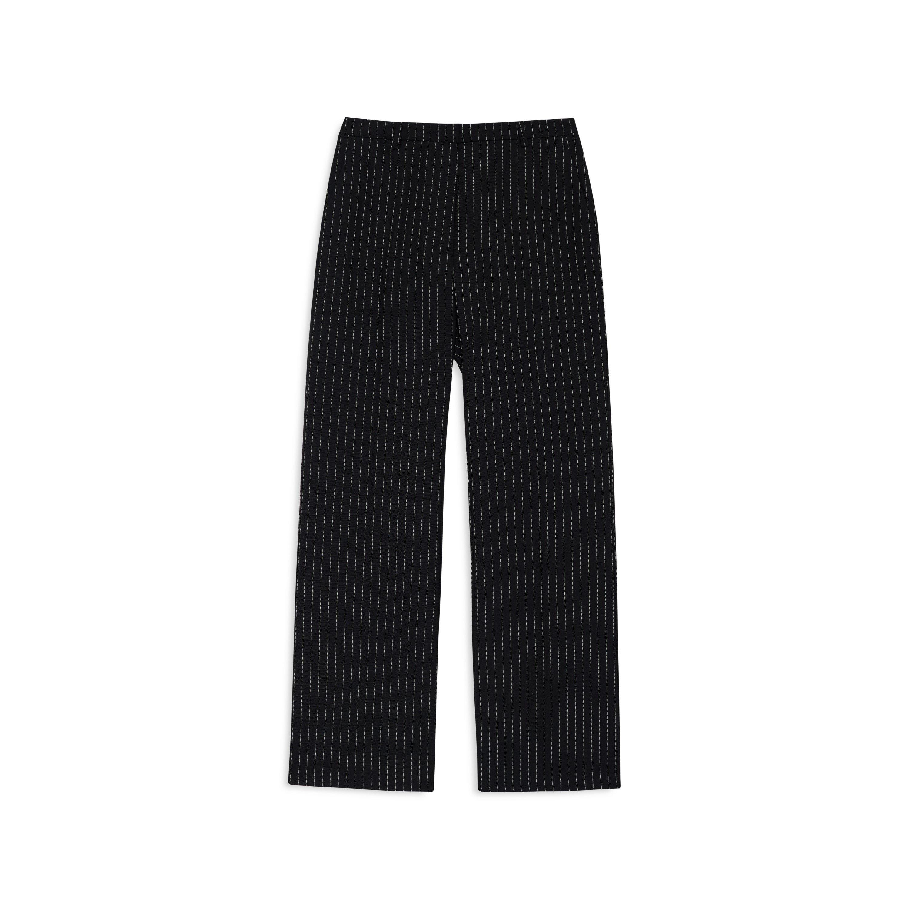 MULTI - Anine Bing - Women's Pinstripe Wool Cropped Straight-Leg Trousers - 3