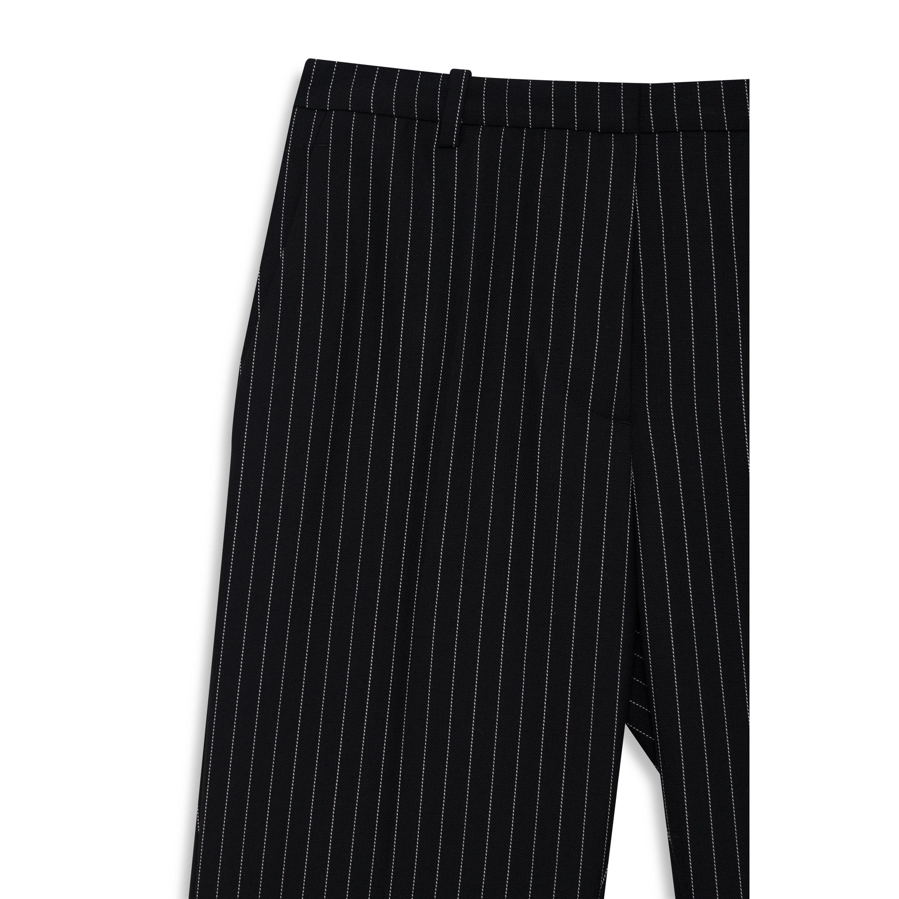 MULTI - Anine Bing - Women's Pinstripe Wool Cropped Straight-Leg Trousers - 4