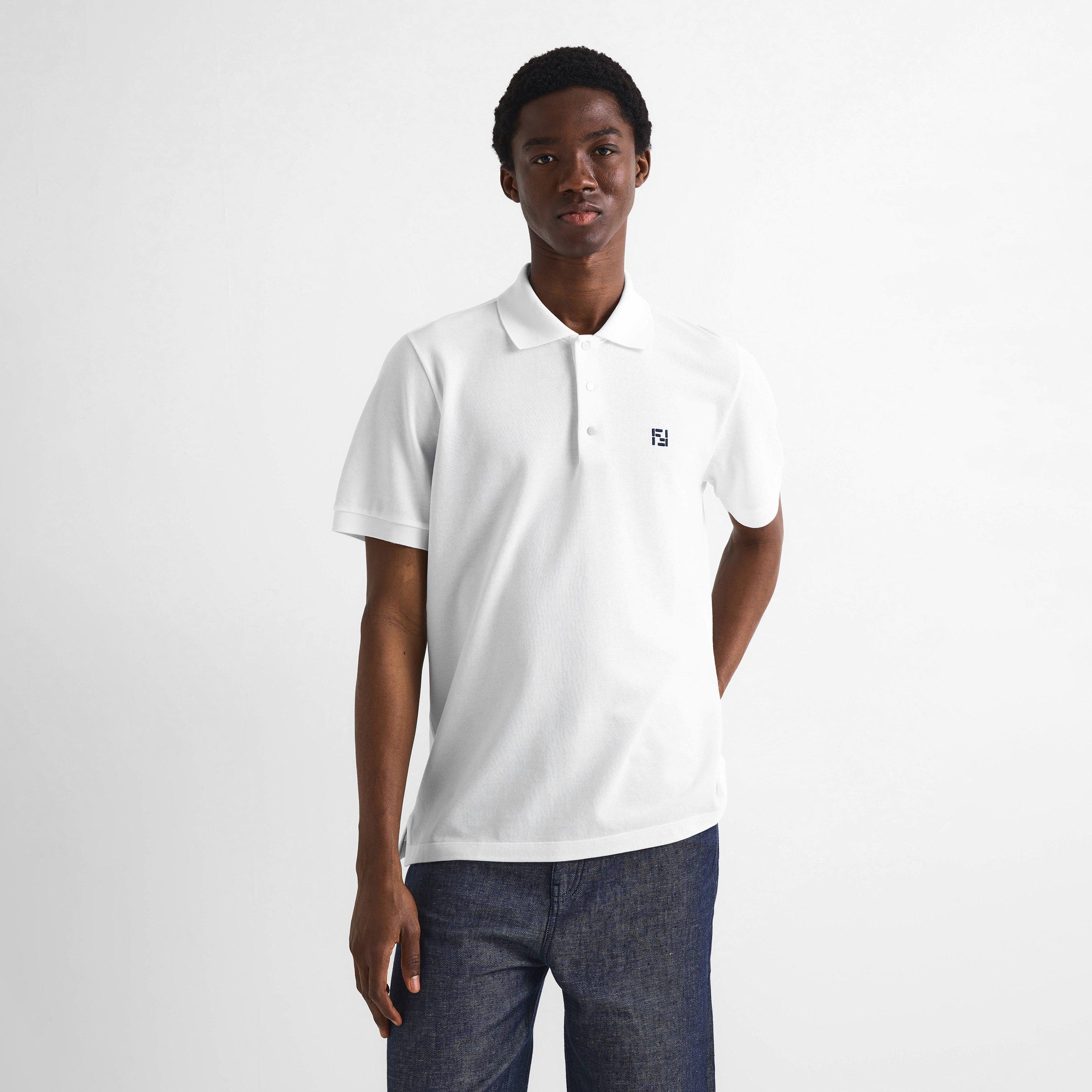 White/Blue - Fendi - Men's Short Sleeve Polo Shirt - 3