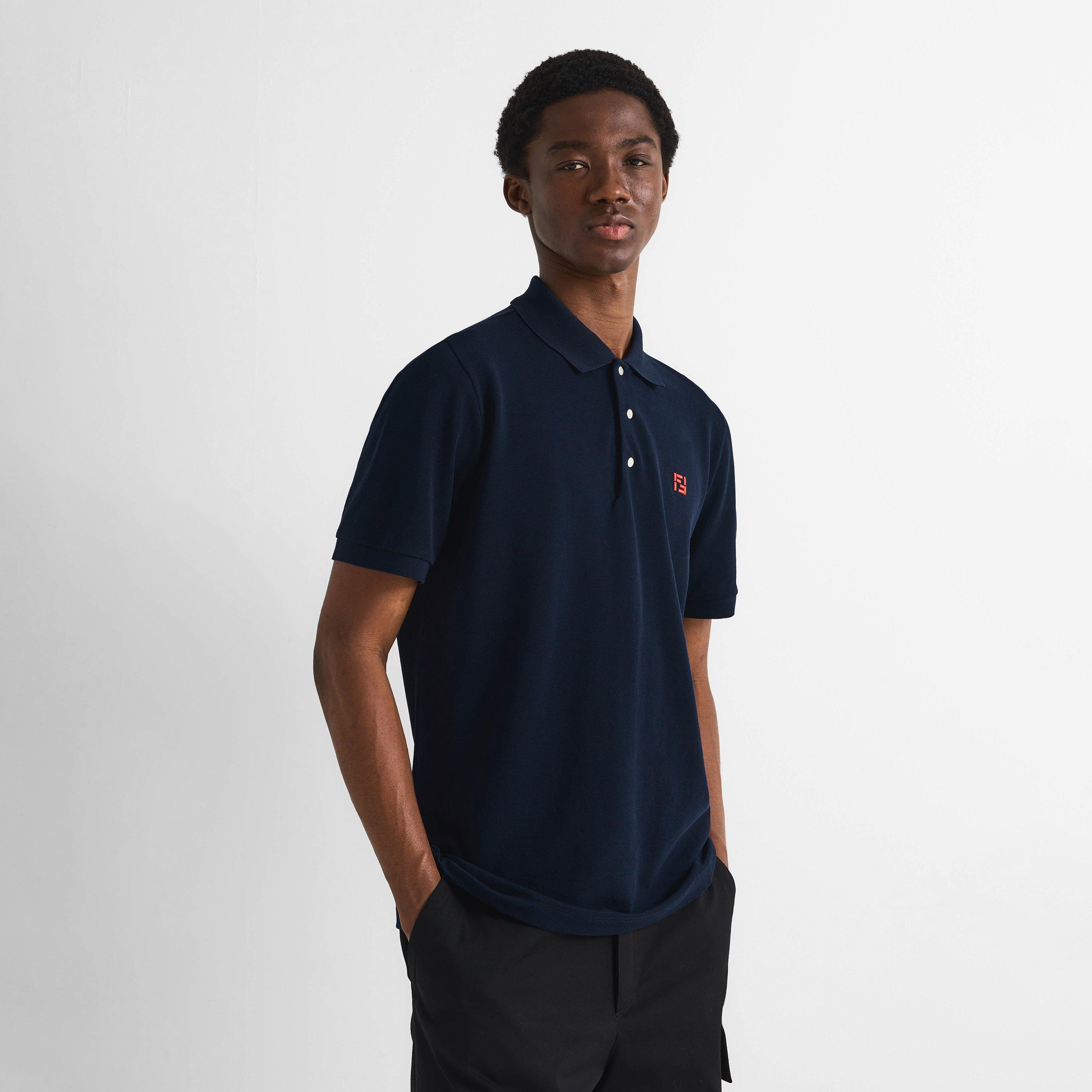 Navy/Red - Fendi - Men's Short Sleeve Polo Shirt - 3