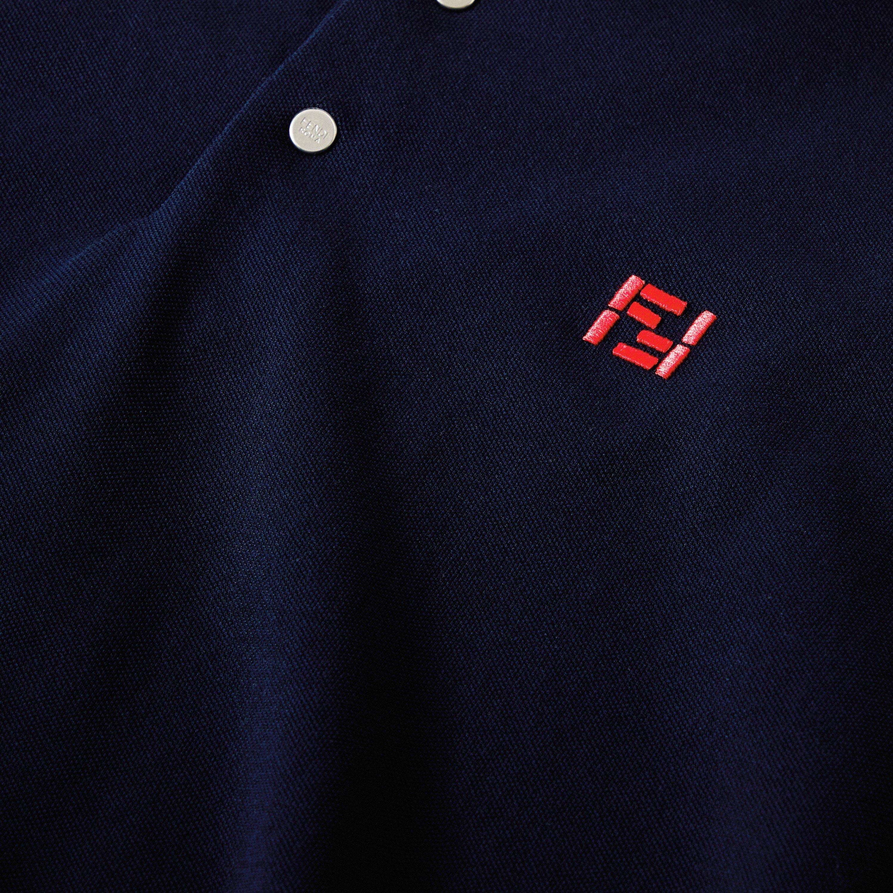 Navy/Red - Fendi - Men's Short Sleeve Polo Shirt - 5