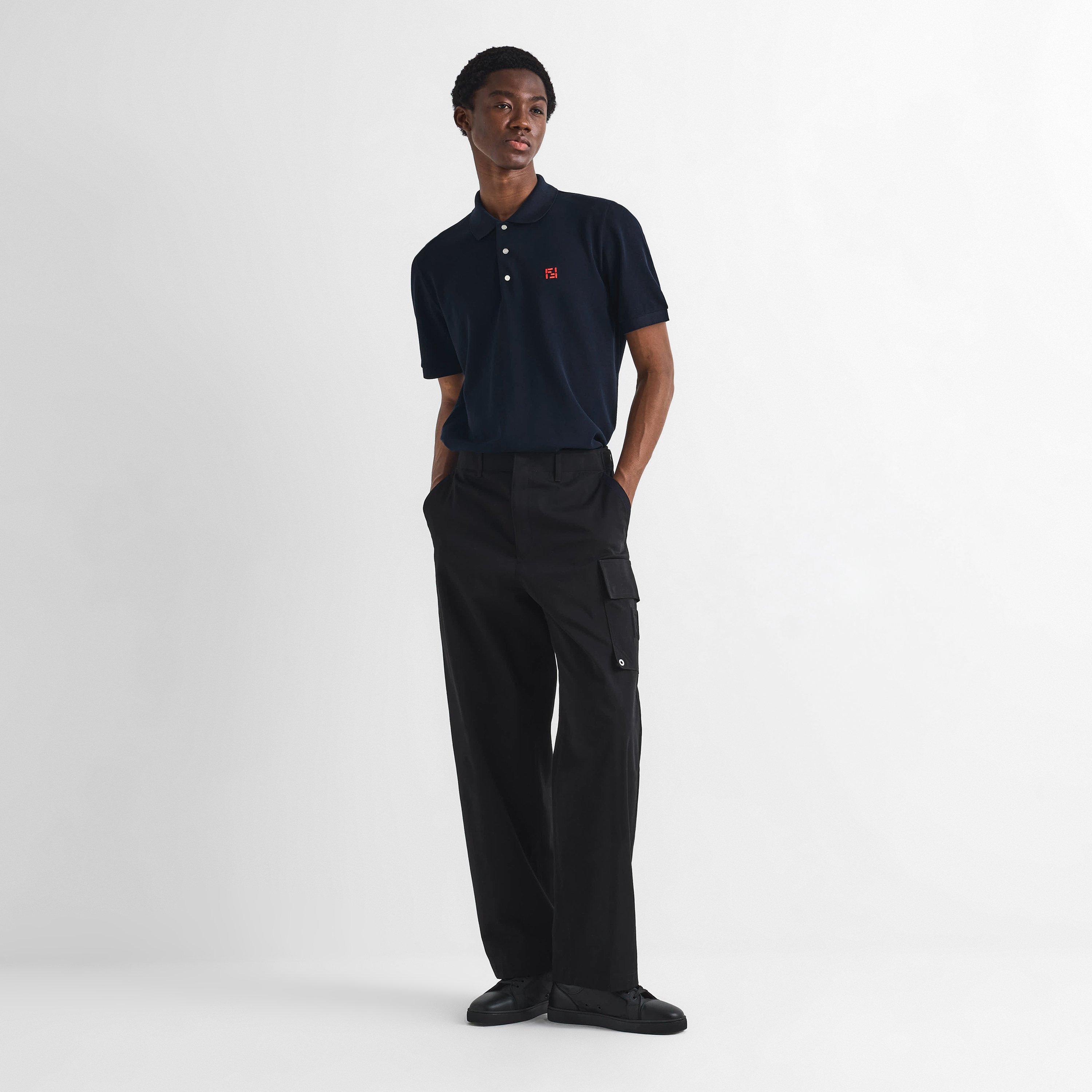 Navy/Red - Fendi - Men's Short Sleeve Polo Shirt - 6