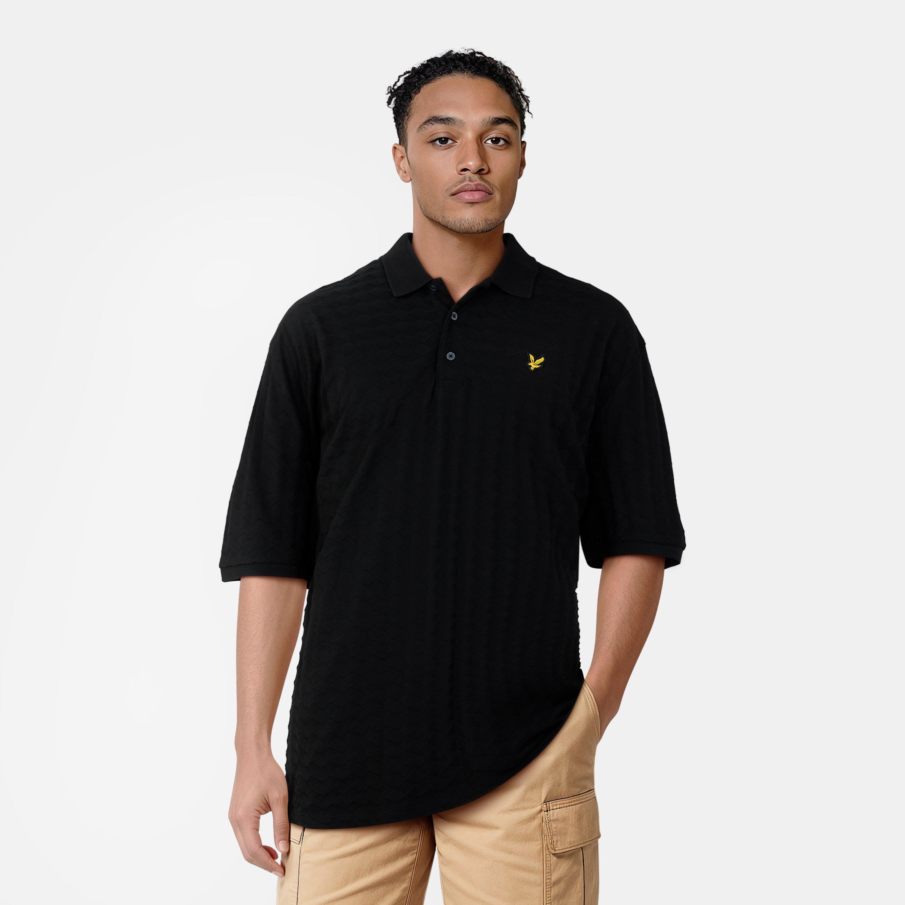 Jet Black Z865 - Lyle and Scott - Men's Argyle Short-Sleeve Polo Shirt - 3