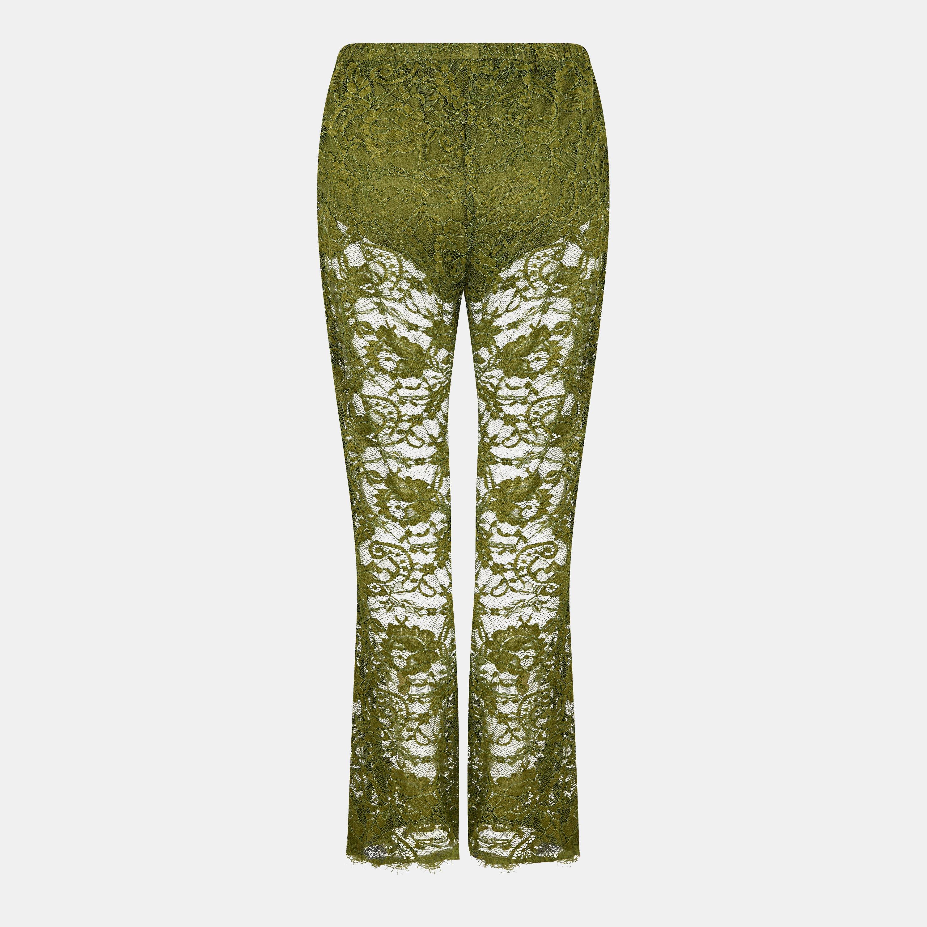 Green - Never Fully Dressed - Olive Lace Diva Trousers - 2