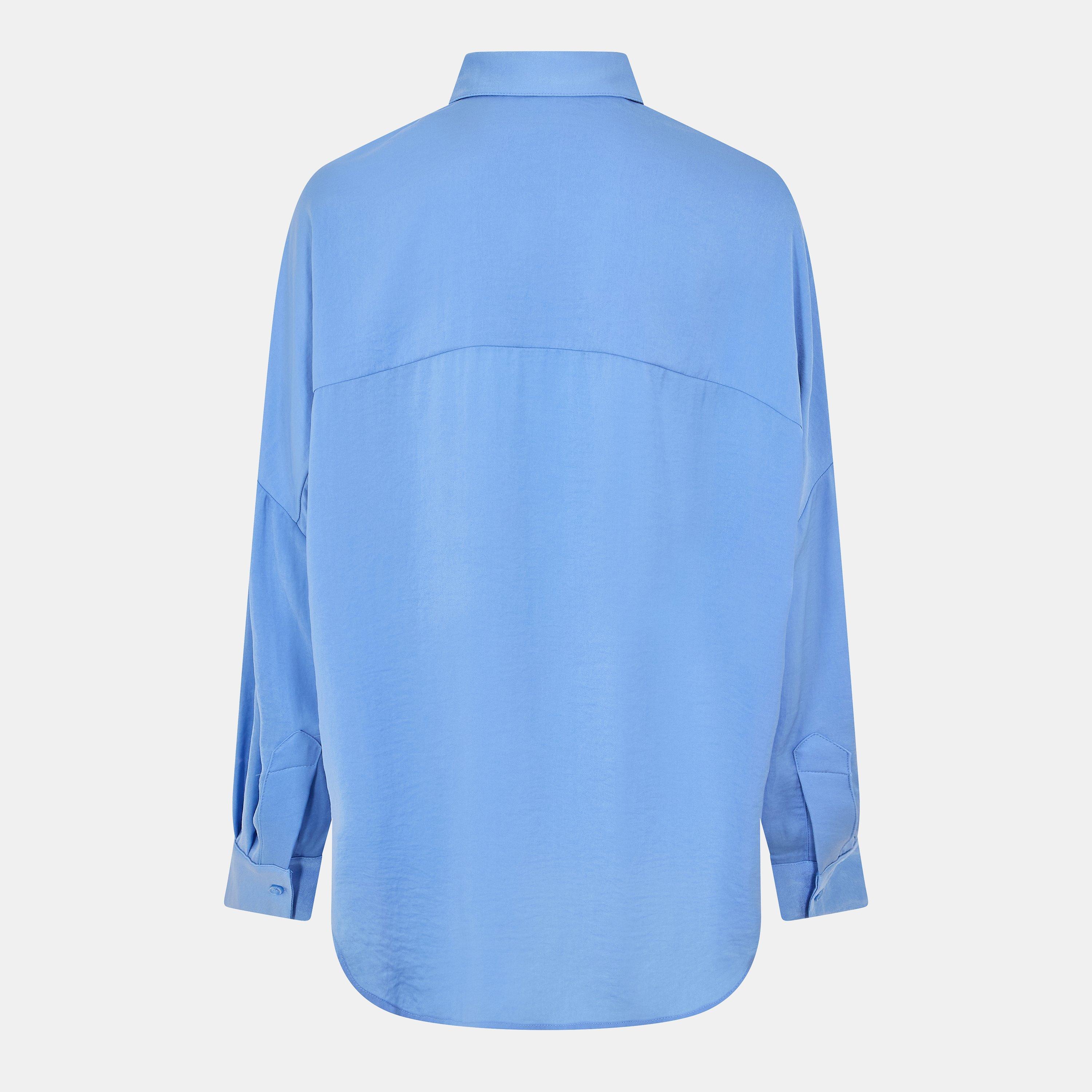 Cornflower Blue - French Connection - Women's Damasco Long-Sleeve Blouse - 2