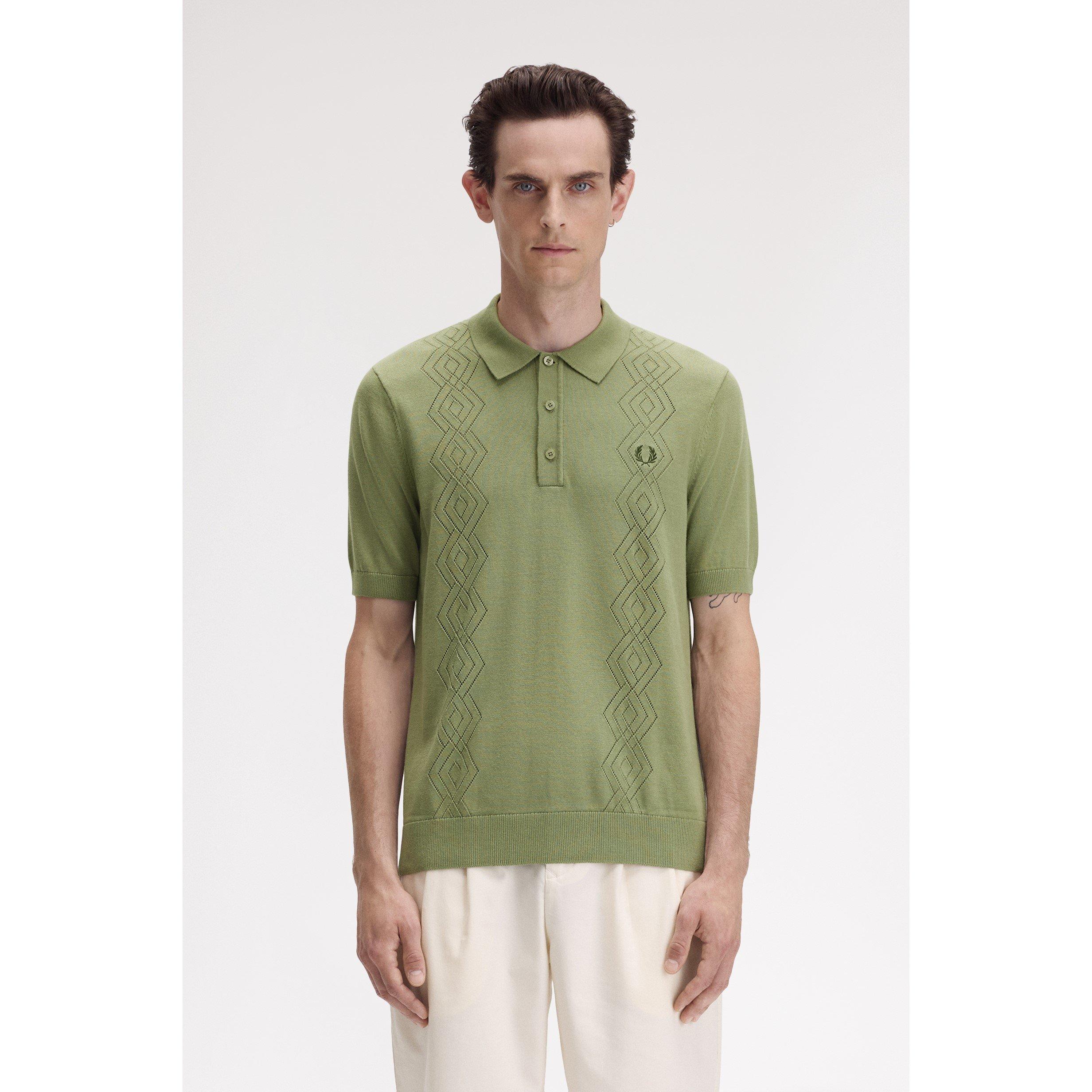 Olive Mint X88 - Fred Perry - Men's Pointelle Short-Sleeve Polo Shirt - 2