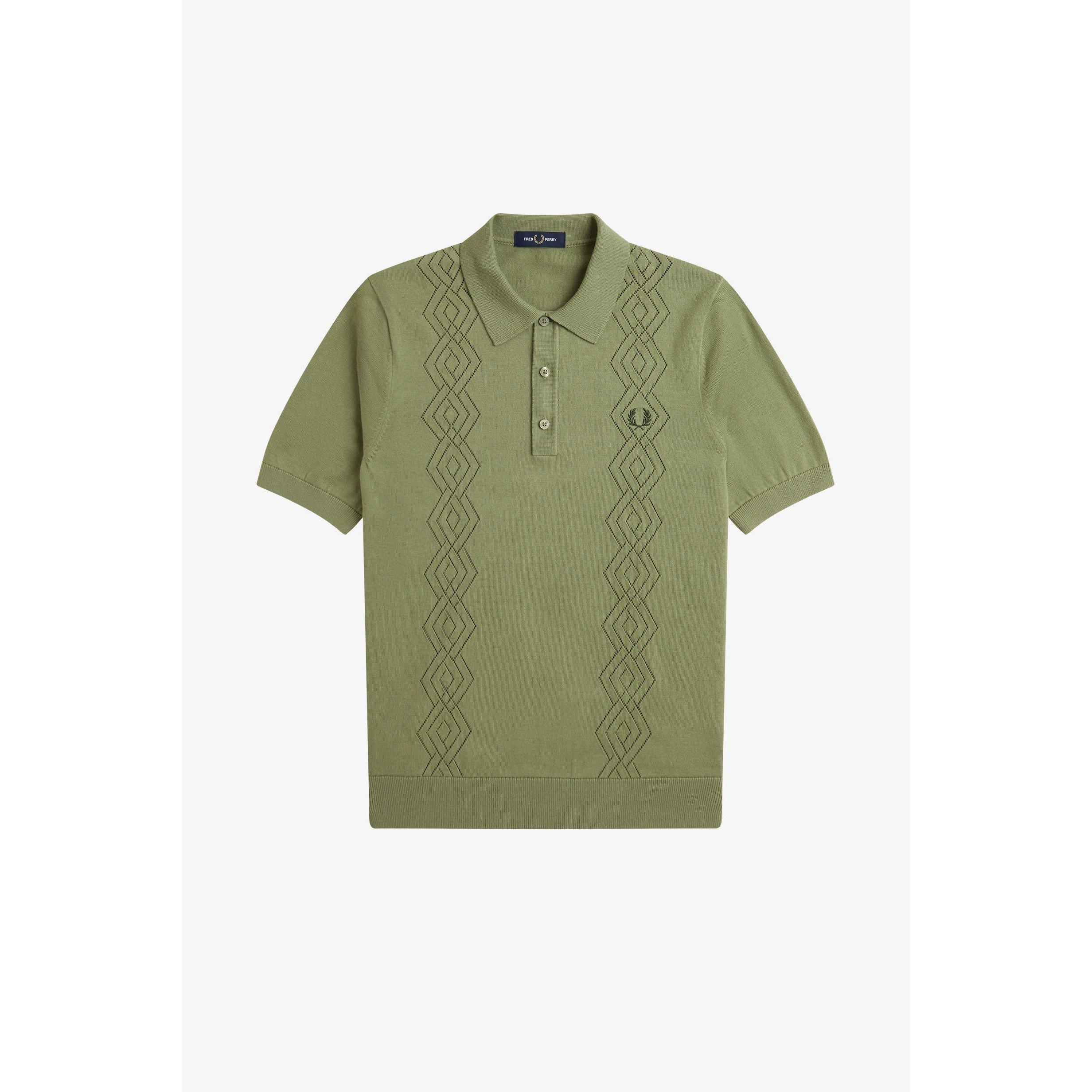 Olive Mint X88 - Fred Perry - Men's Pointelle Short-Sleeve Polo Shirt - 3