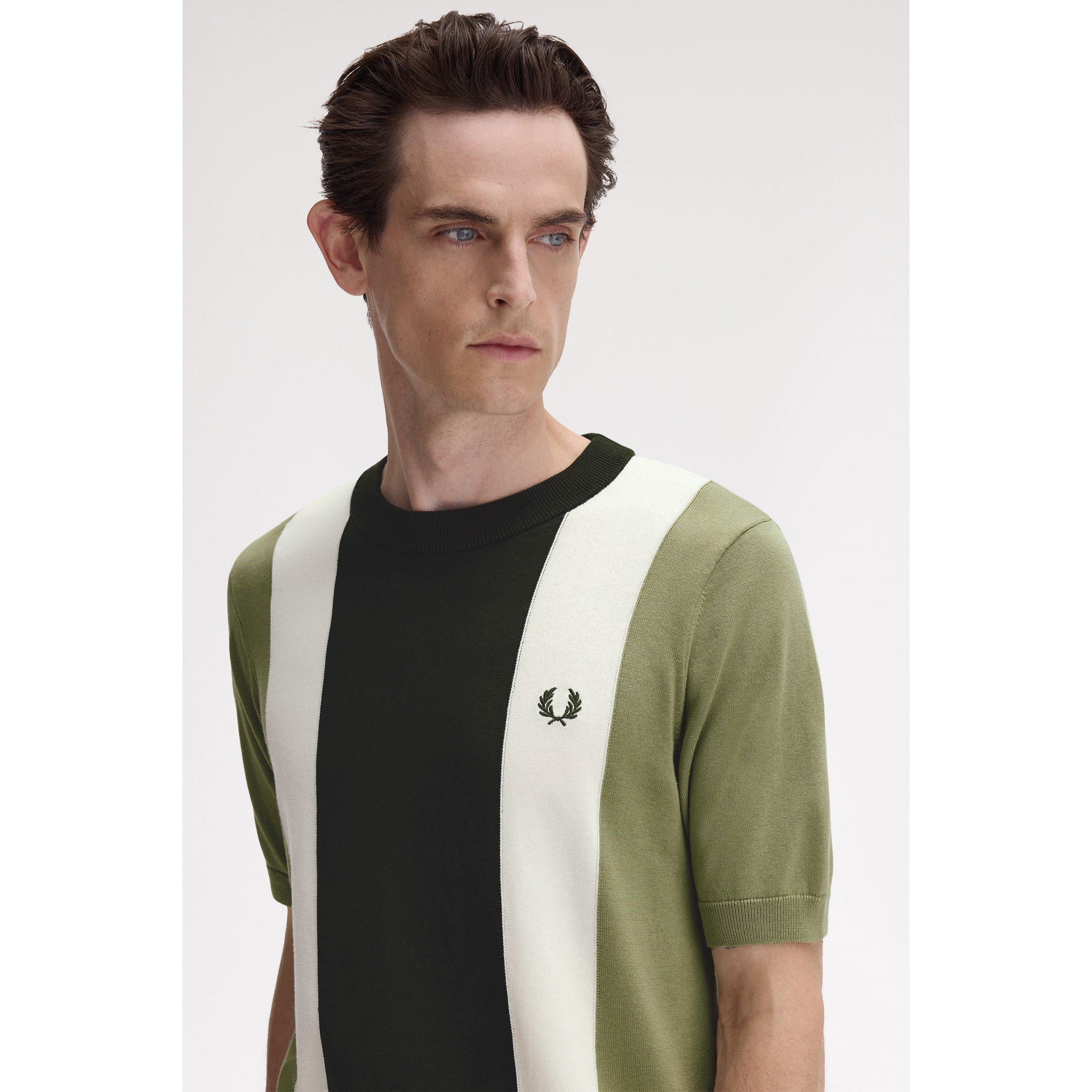 Olive Mint X88 - Fred Perry - Men's Stripe Knit Short-Sleeve Polo Shirt - 2