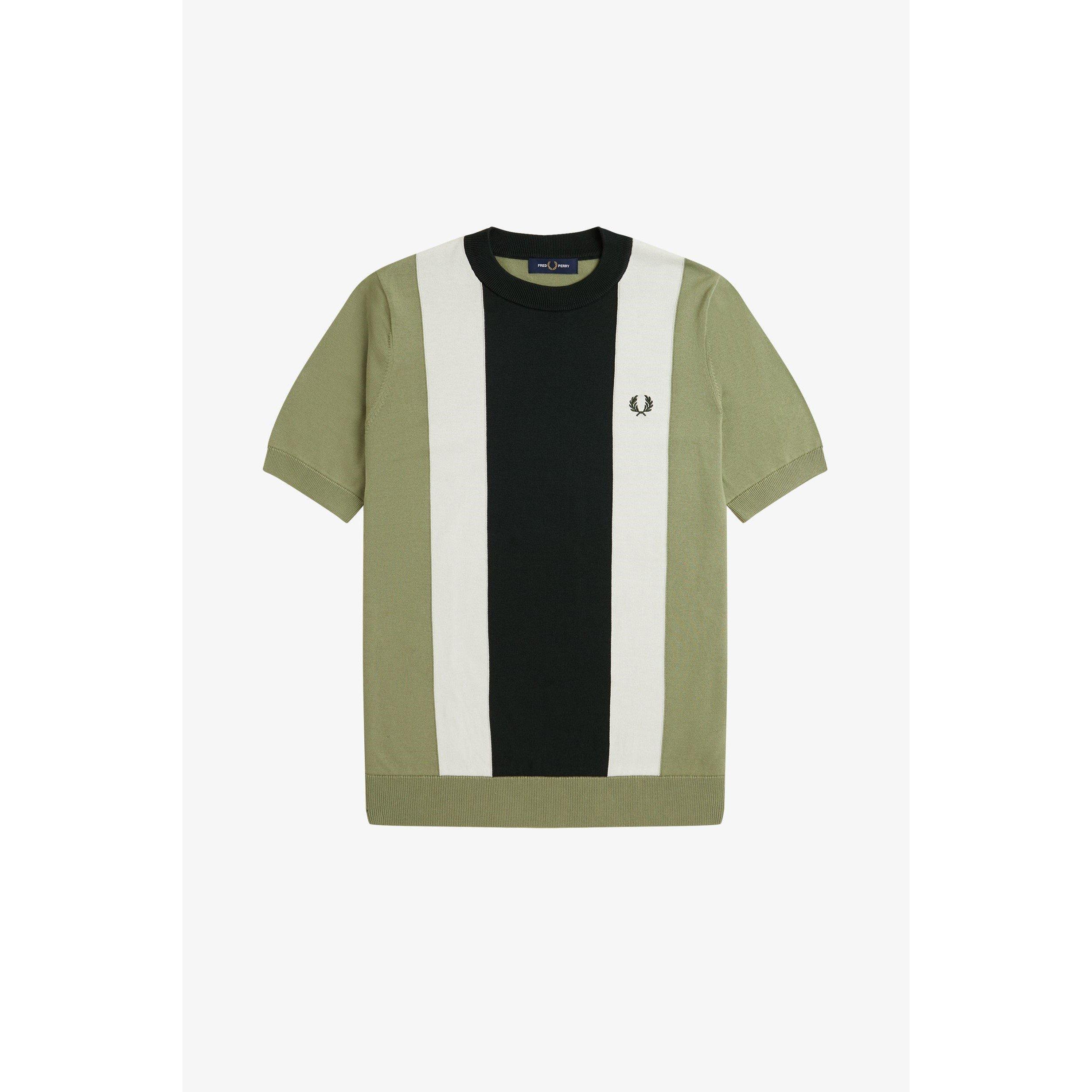 Olive Mint X88 - Fred Perry - Men's Stripe Knit Short-Sleeve Polo Shirt - 3