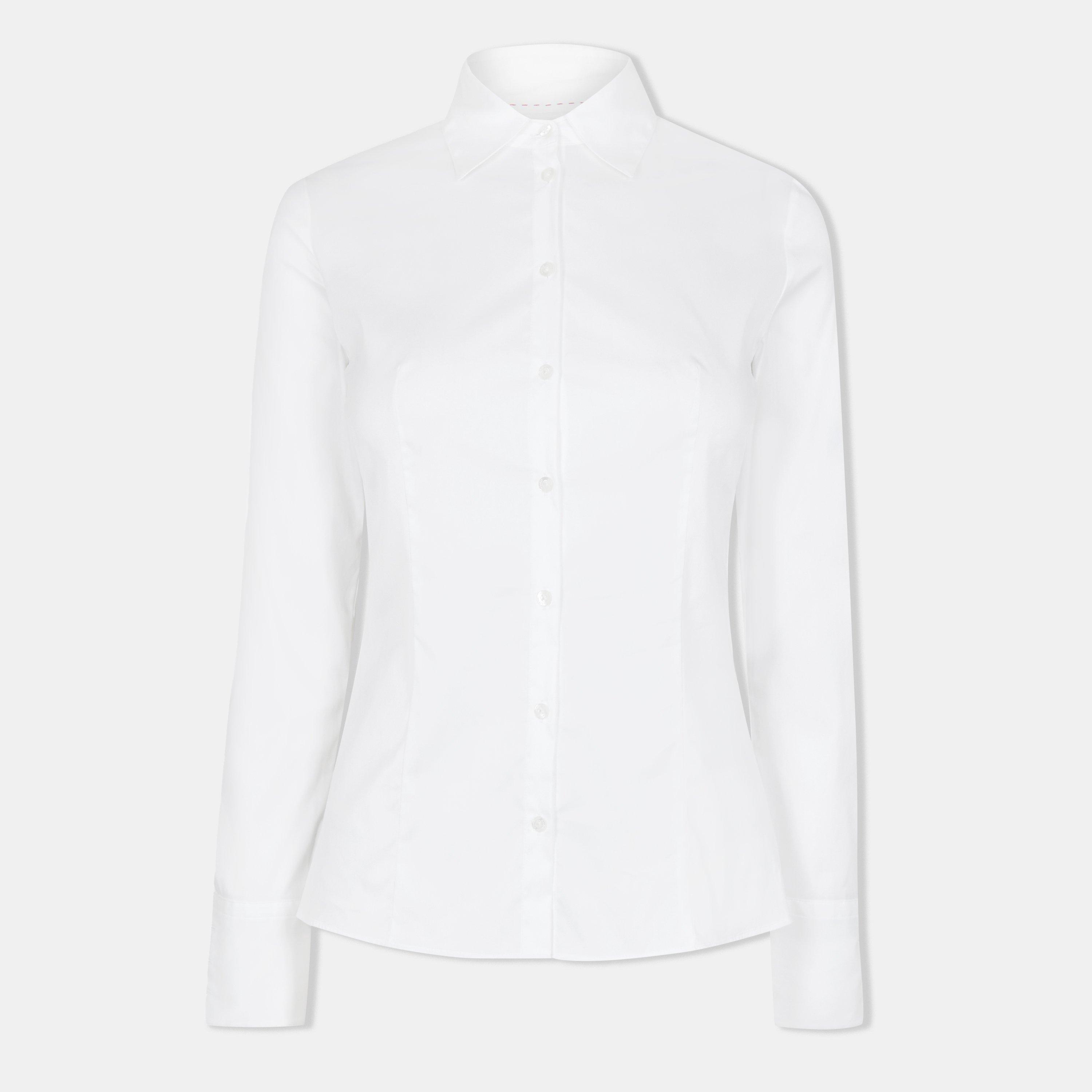 White - Hugo - Women's Long-Sleeve Fitted Blouse - 1