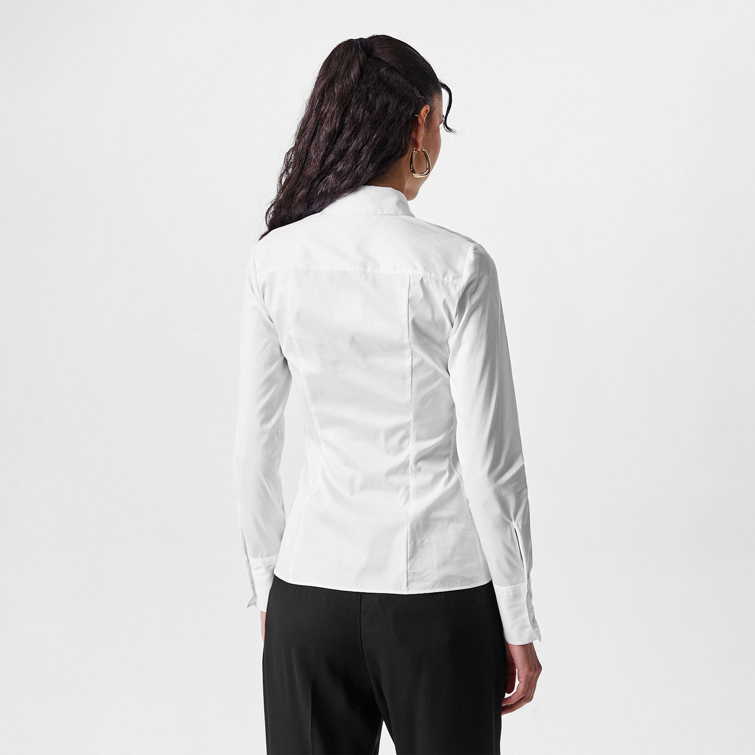 White - Hugo - Women's Long-Sleeve Fitted Blouse - 4
