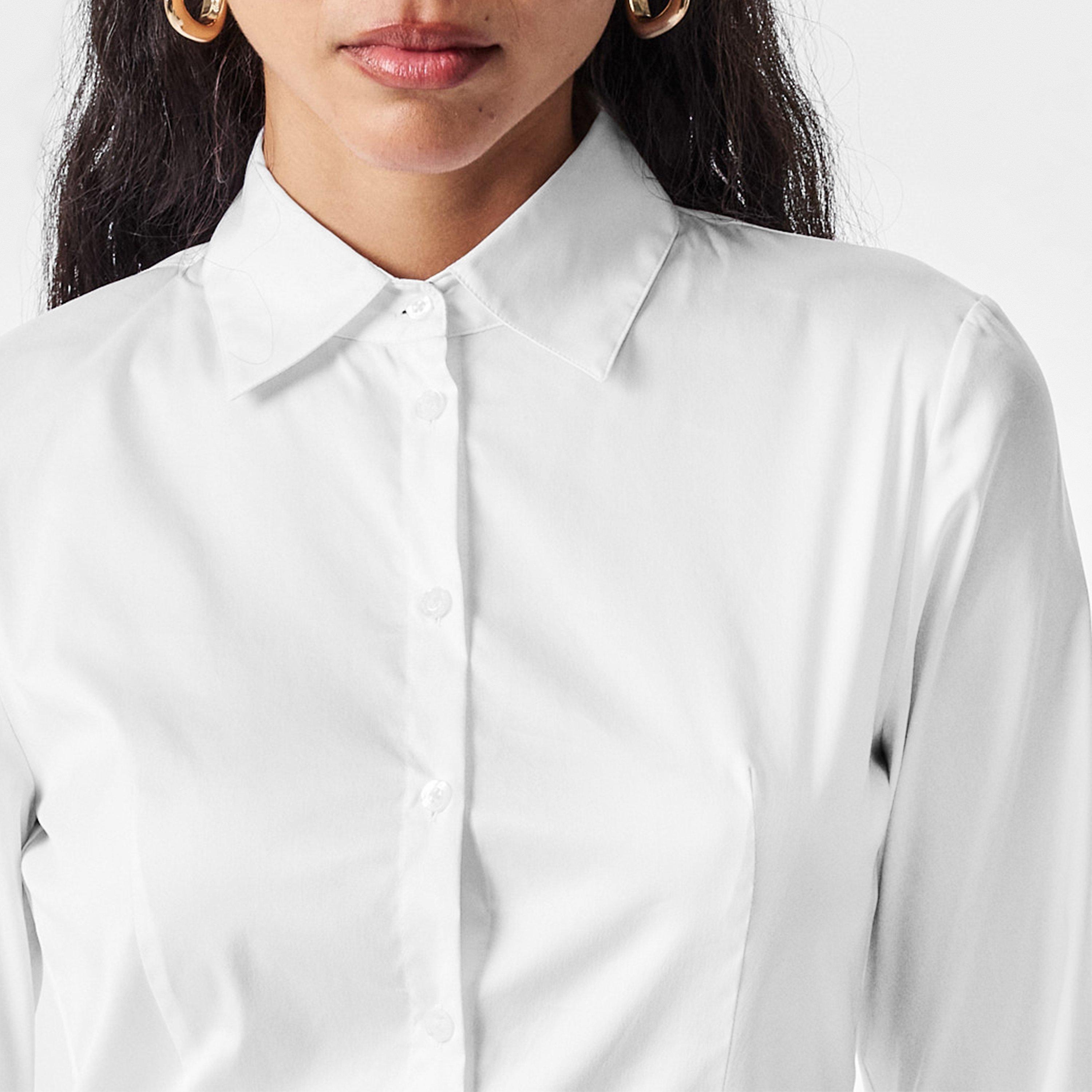 White - Hugo - Women's Long-Sleeve Fitted Blouse - 5