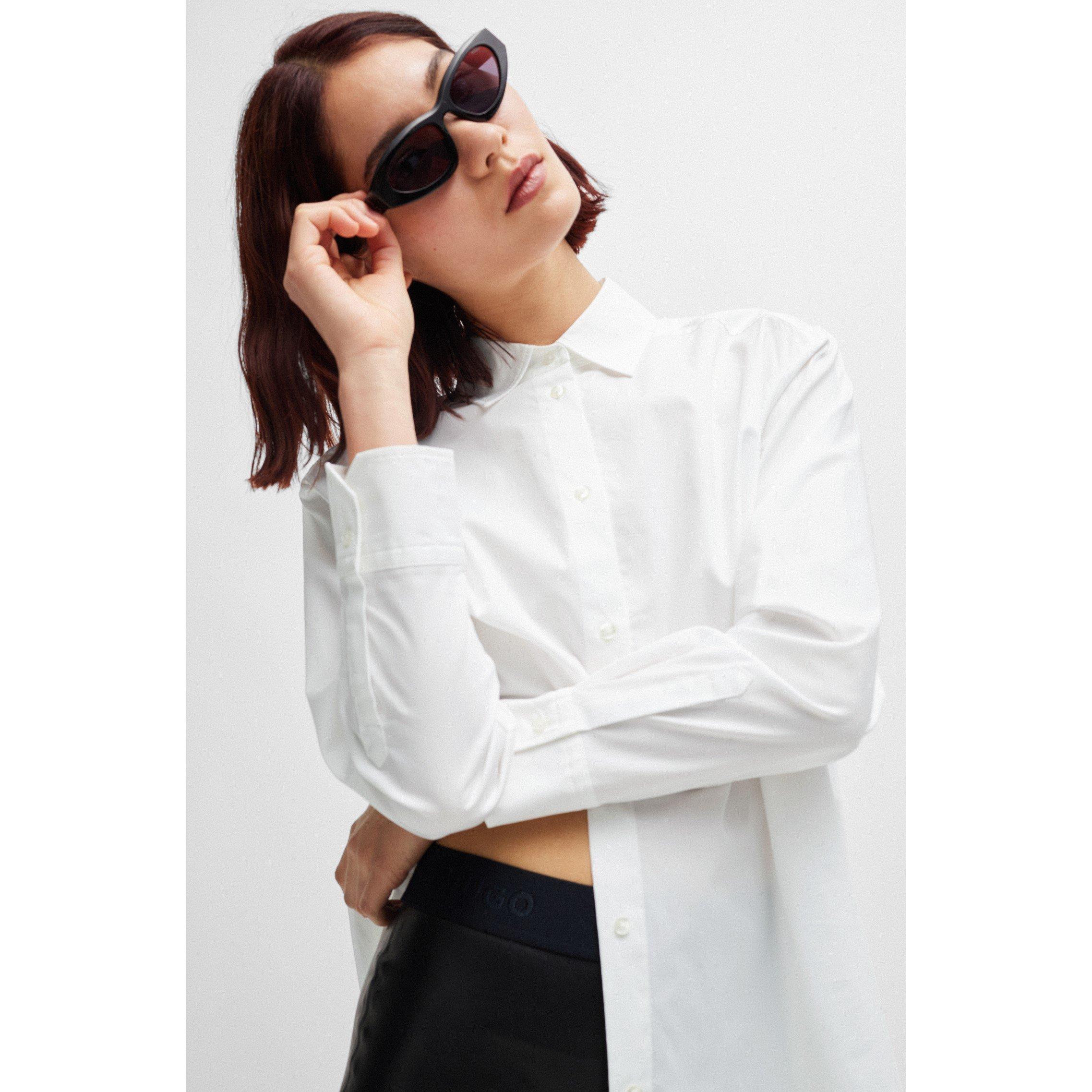 White - Hugo - Women's Boyfriend Long-Sleeve Blouse - 3