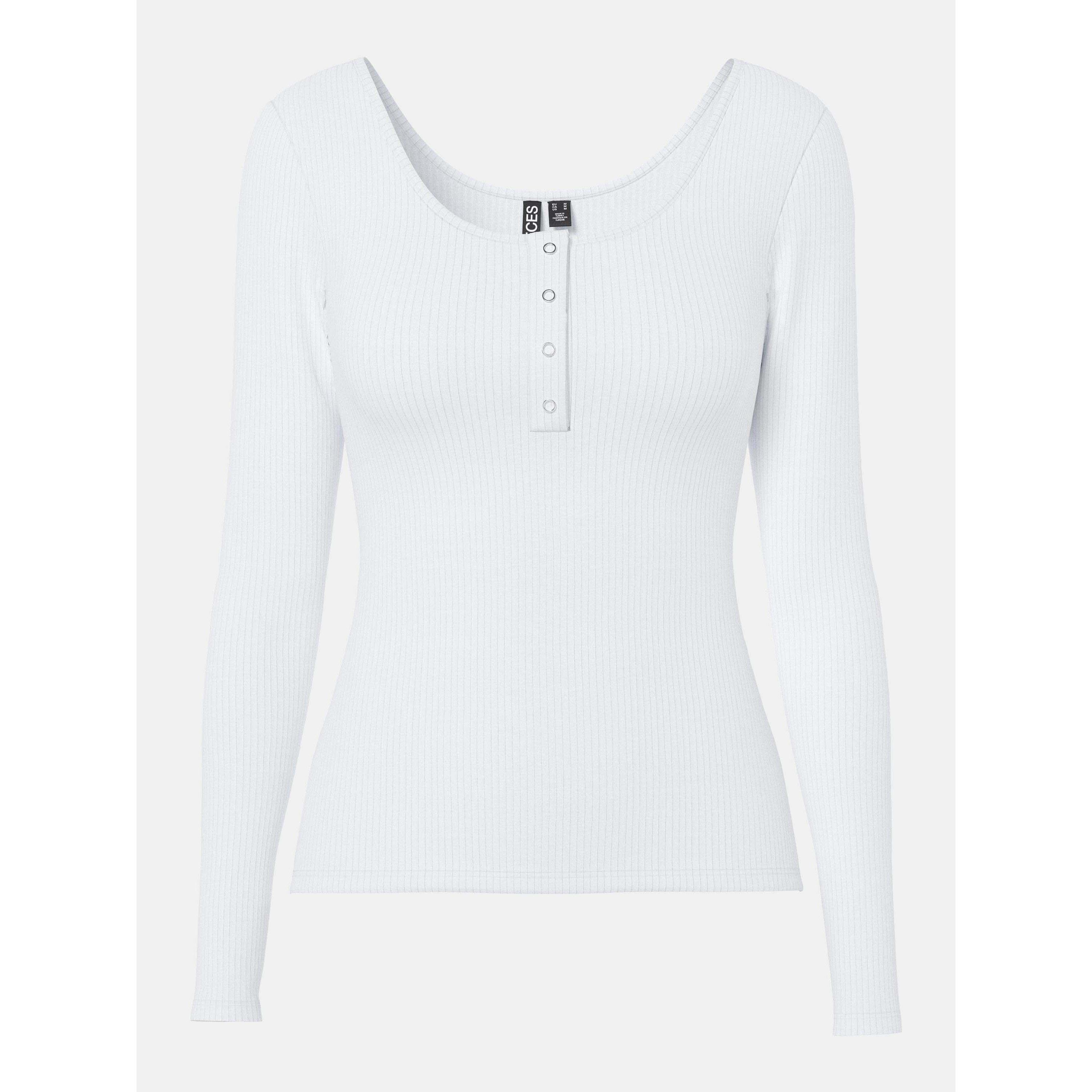 Pieces Women's Kitte Ls Top Ld63 - Bright White - XL