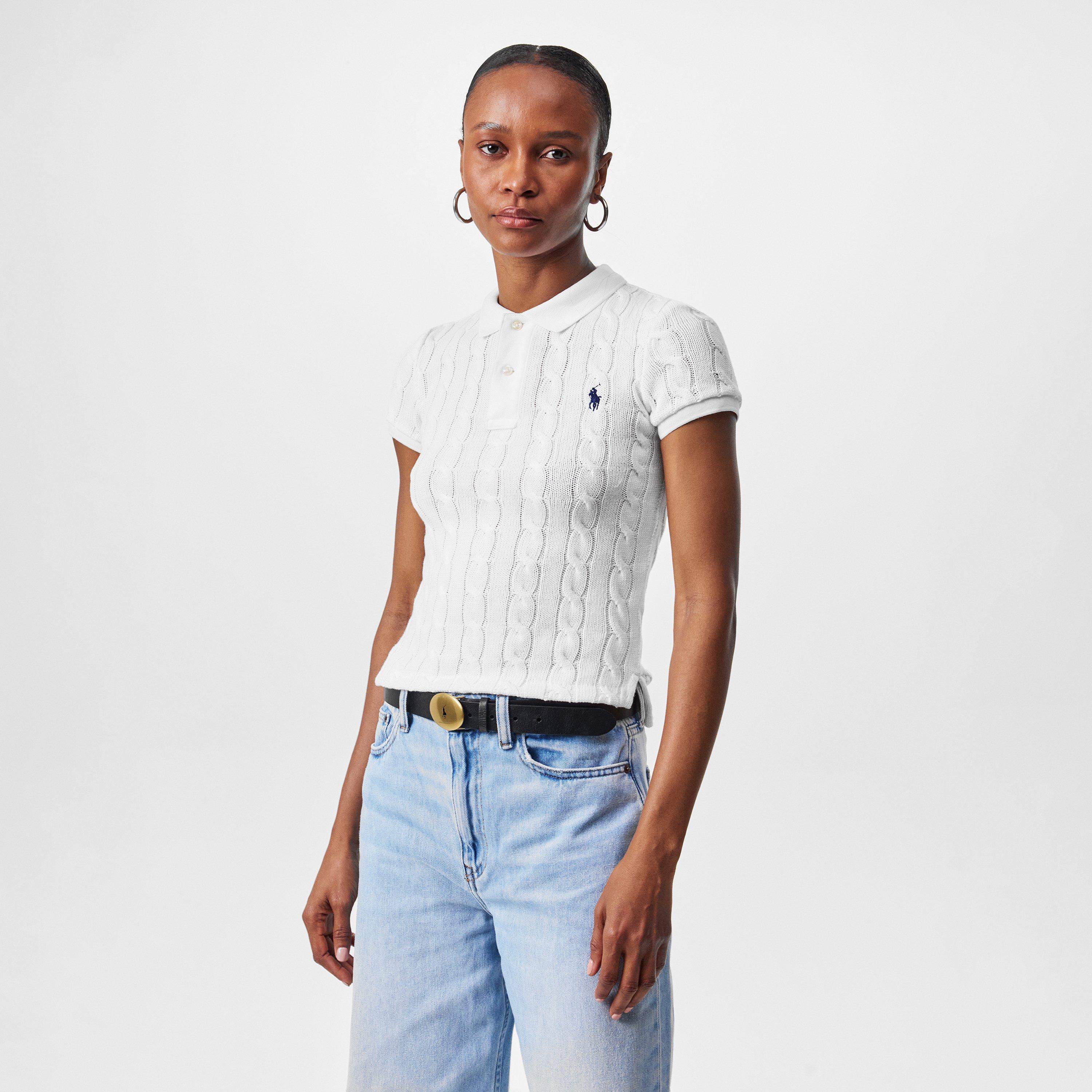 WHITE - Polo Ralph Lauren - Short Sleeved Cable Knit Jumper - 3