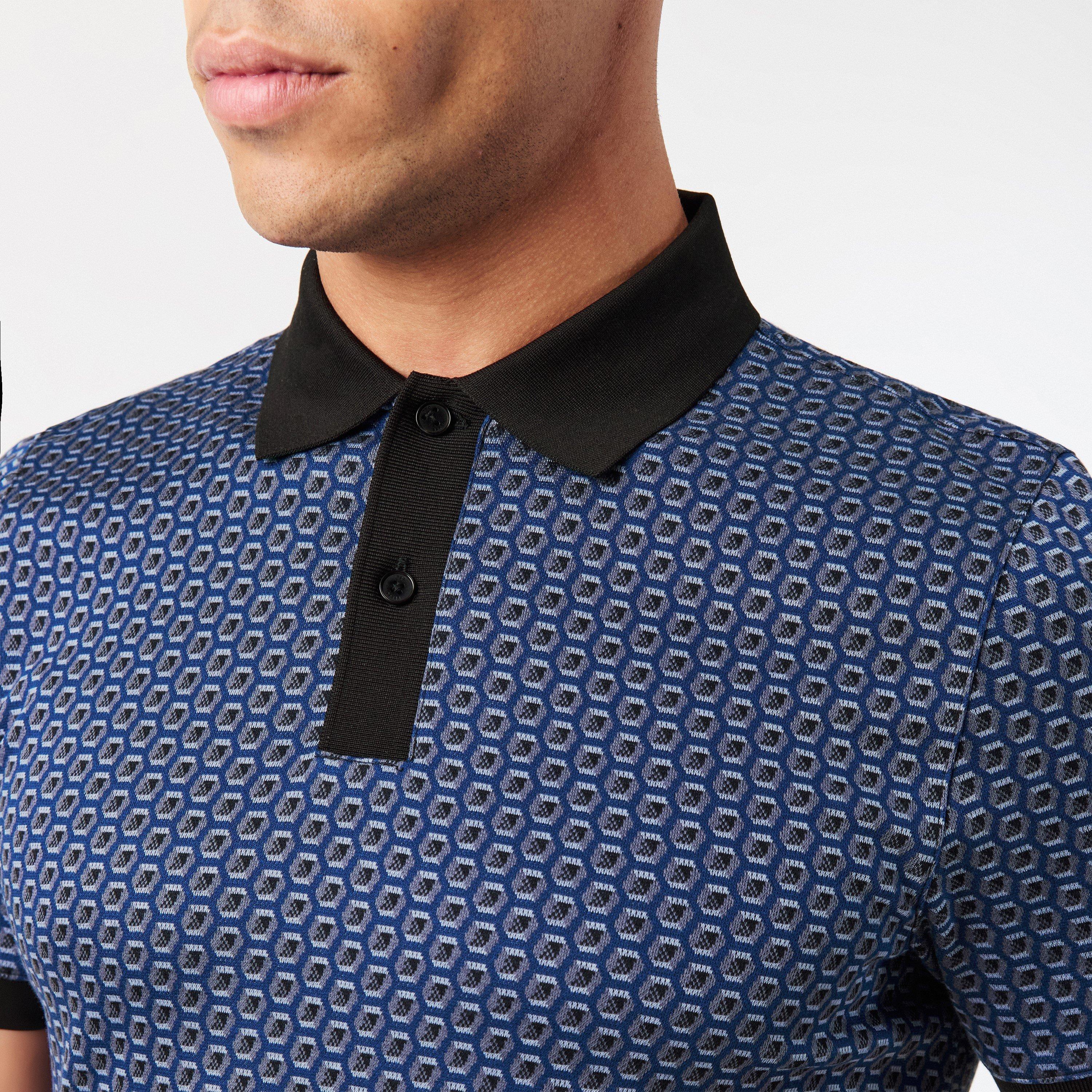 Dk-Blue - Ted Baker - Geo Short-Sleeve Polo Shirt - 5