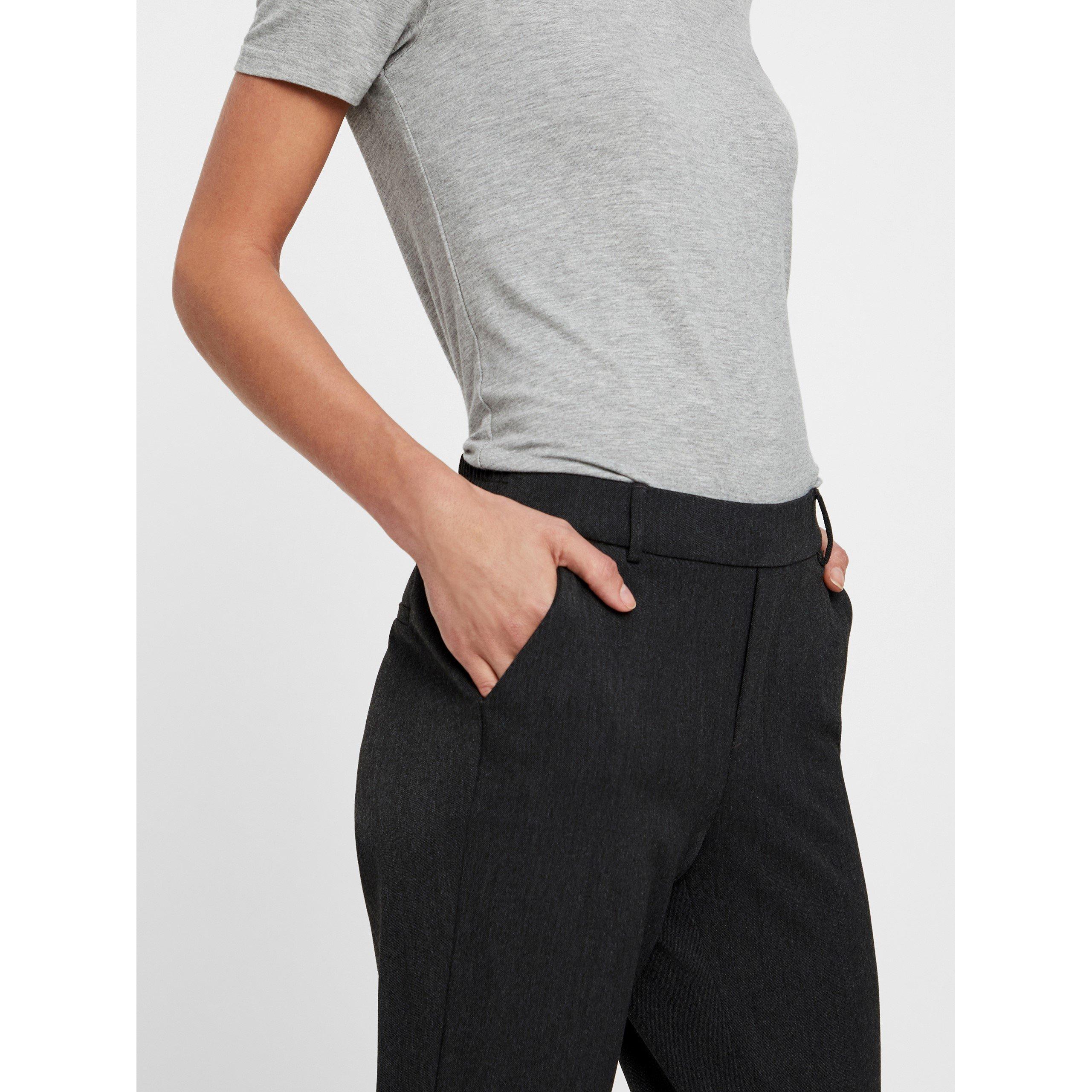 Dark Grey - Vero Moda - Women's Woven Straight Leg Trousers - 5