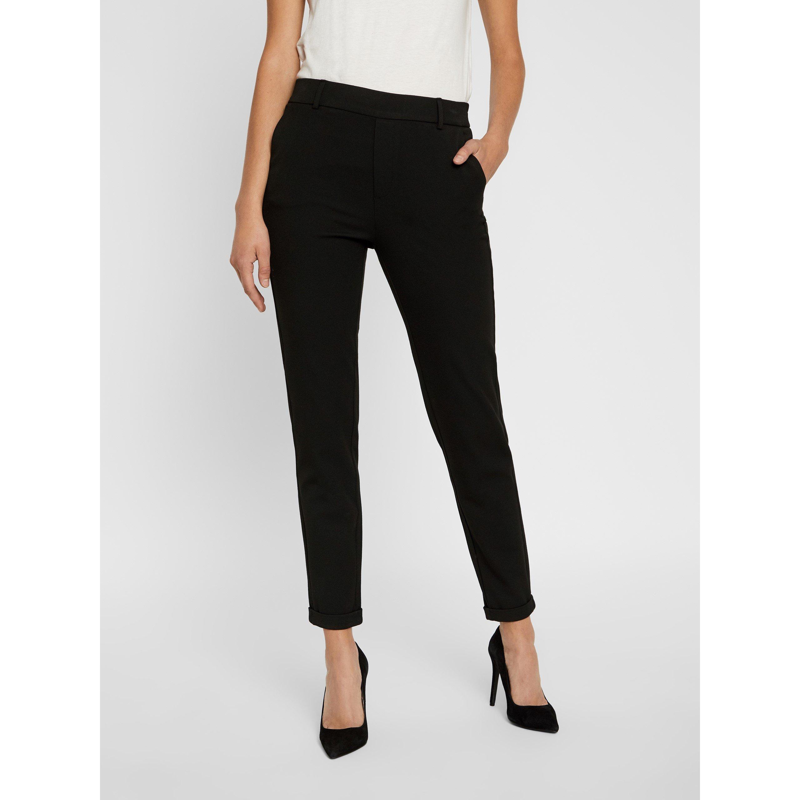 Vero Moda Women's Woven Straight Leg Trousers - Black - M/P L28