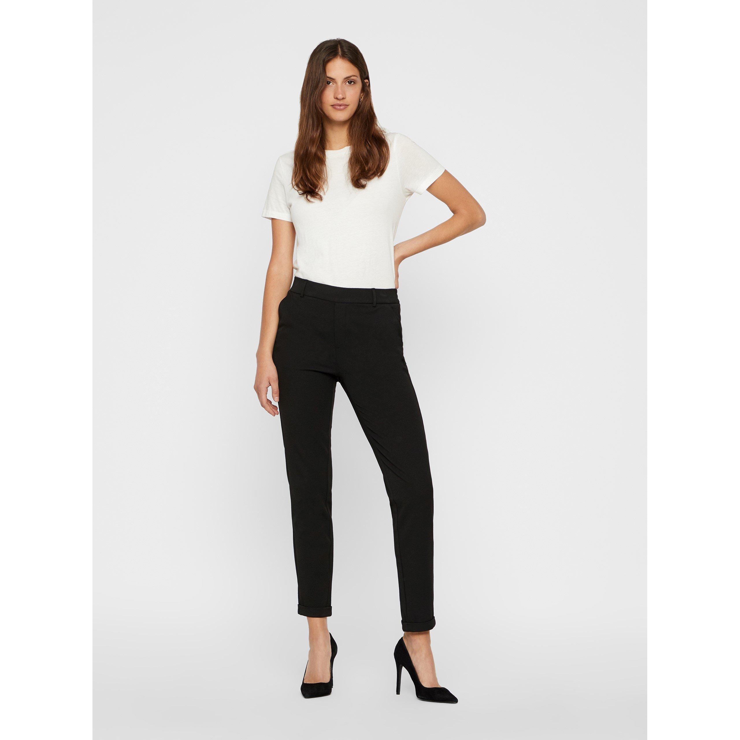 Sort - Vero Moda - Women's Woven Straight Leg Trousers - 2