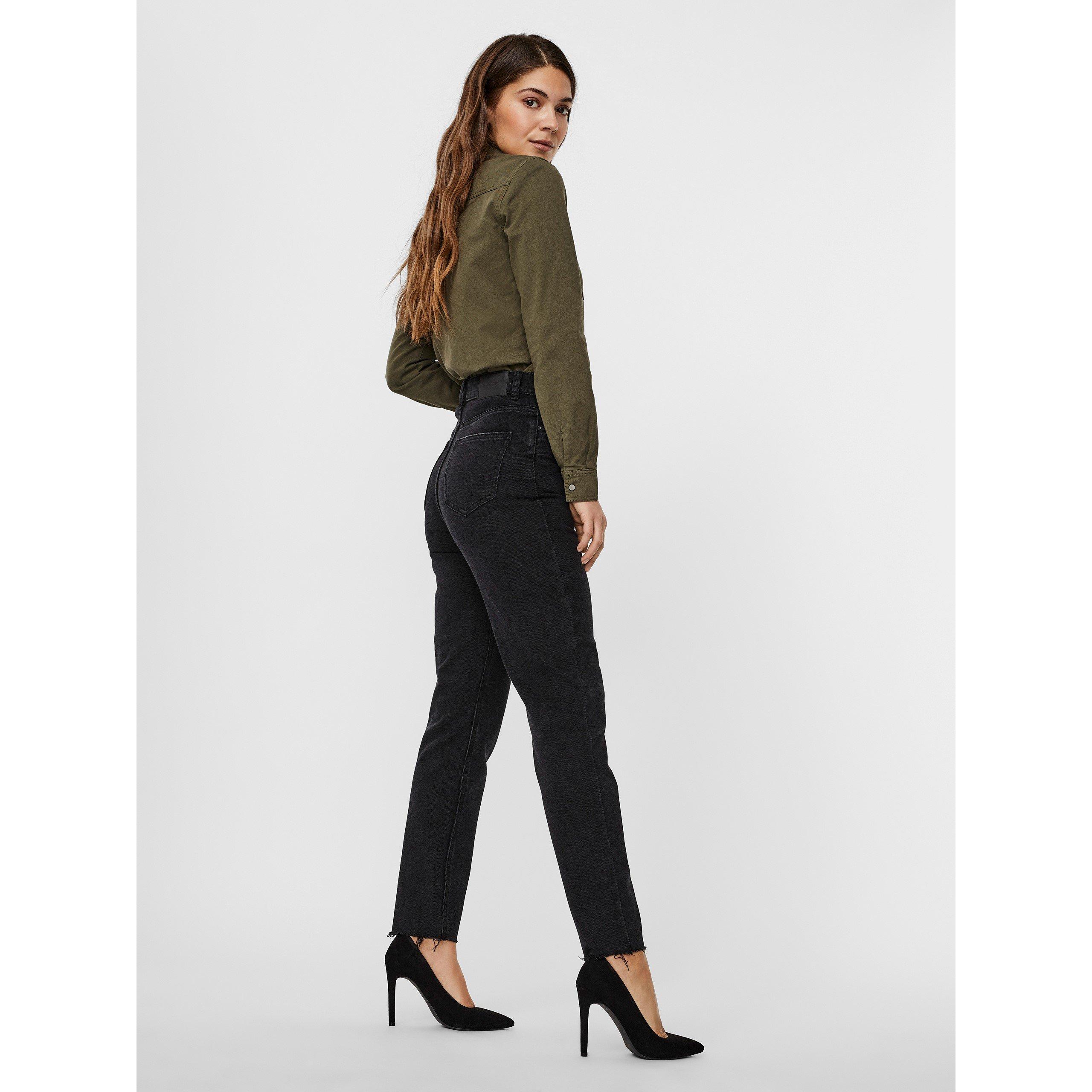 Sort Denim - Vero Moda - Women's Brenda High Rise Straight Leg Trouser - 3