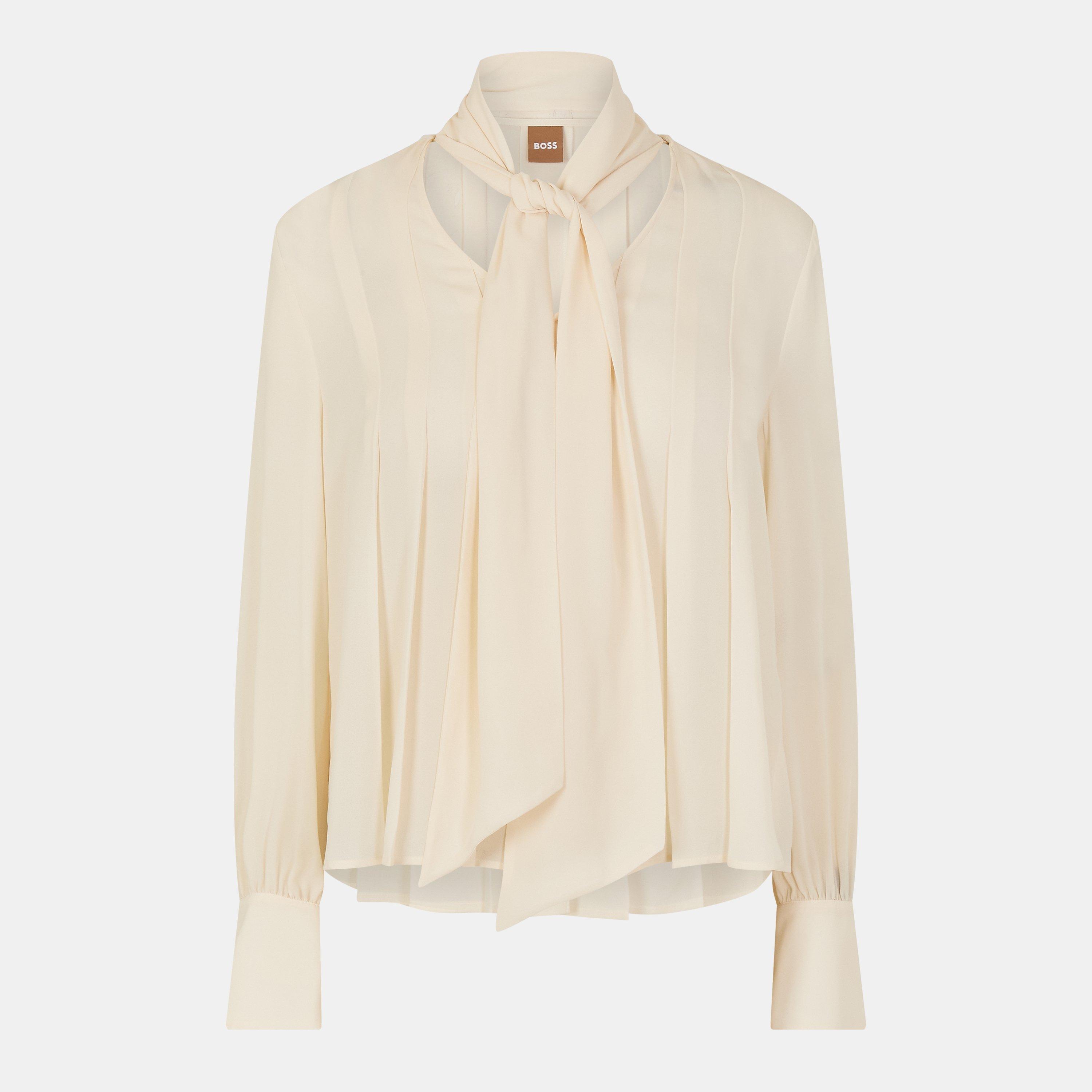 Open White - Boss - Women's Bijulia Long Sleeve Blouse - 1