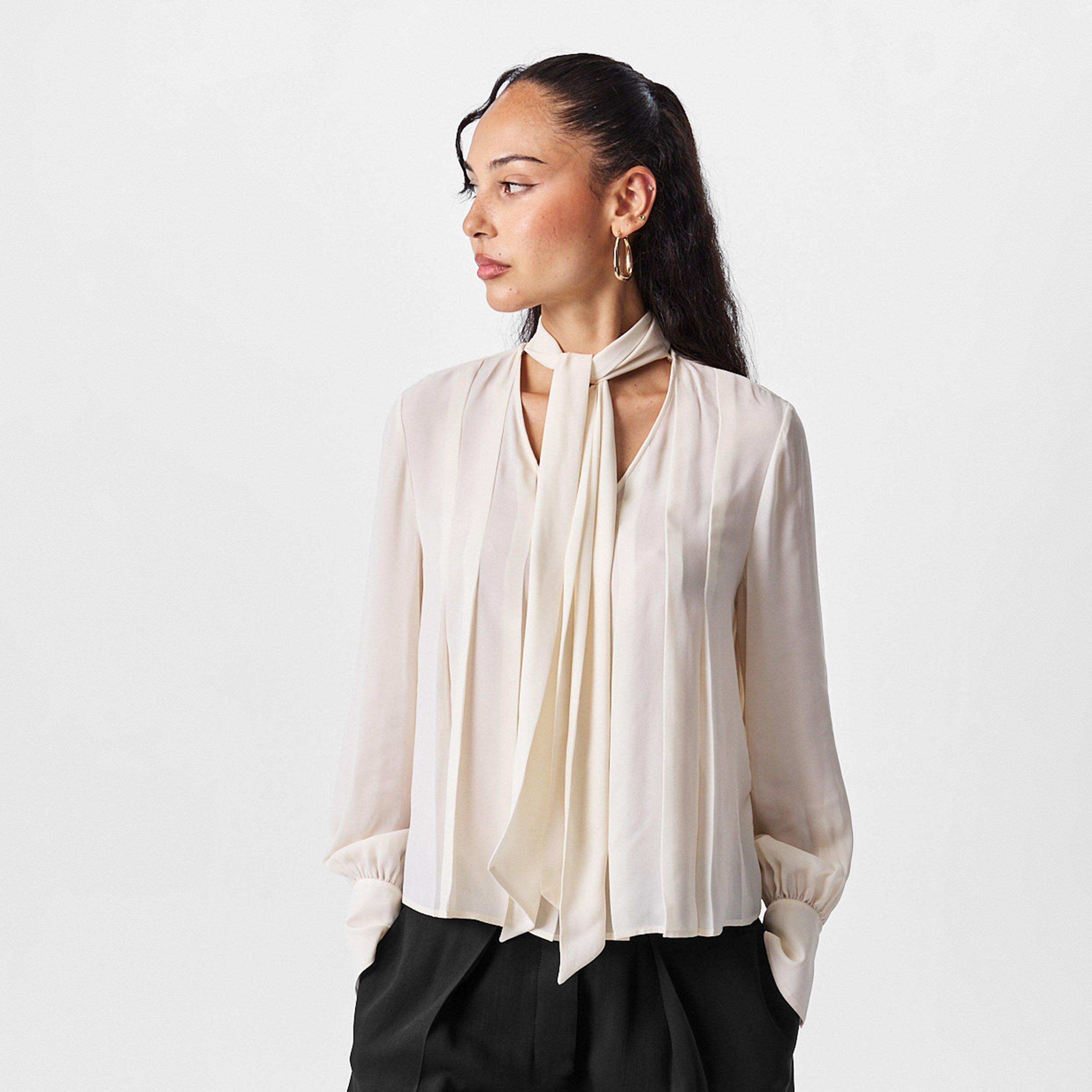 Open White - Boss - Women's Bijulia Long-Sleeve Blouse - 3