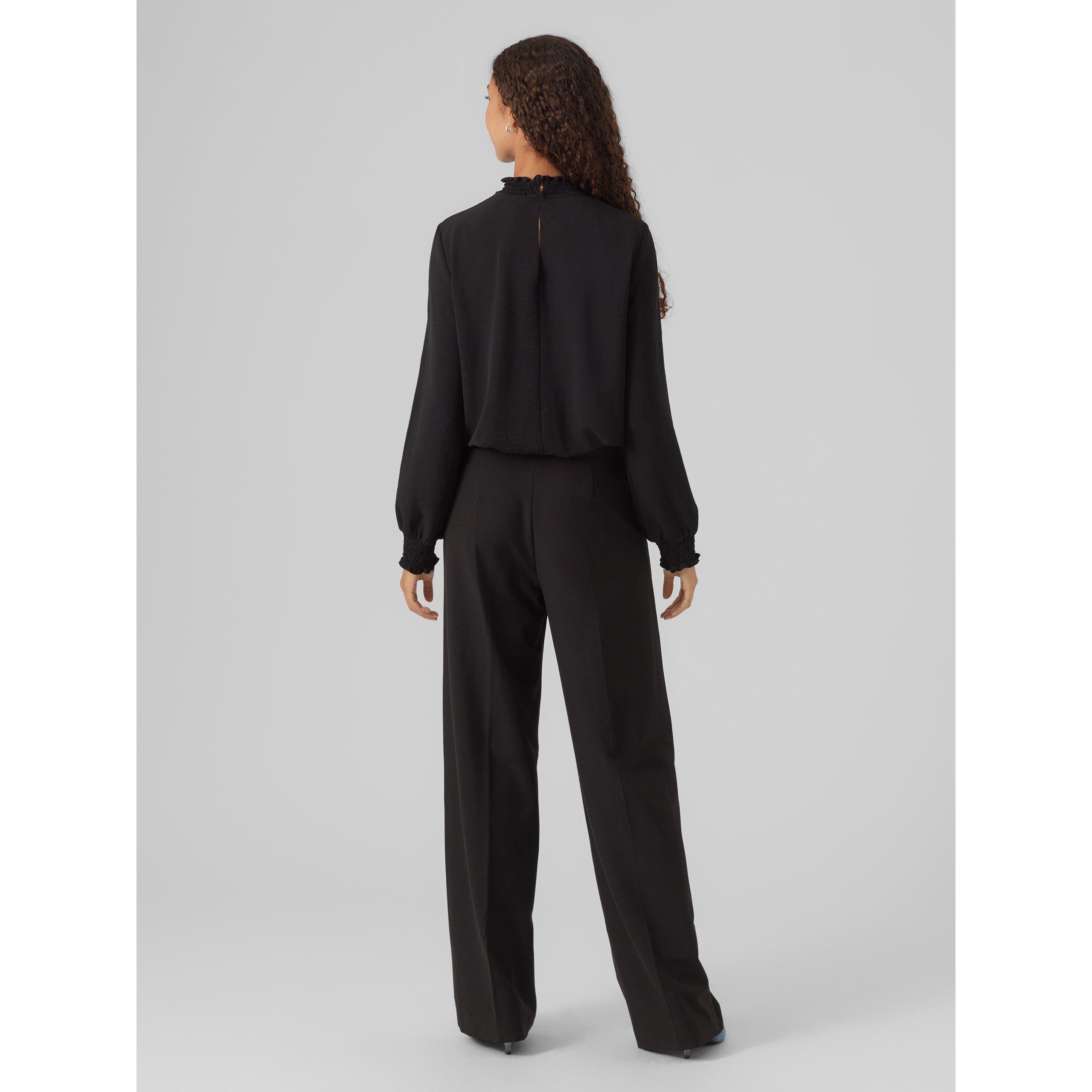 Black - Vero Moda - Women's Open Neck Long-Sleeve Blouse - 3