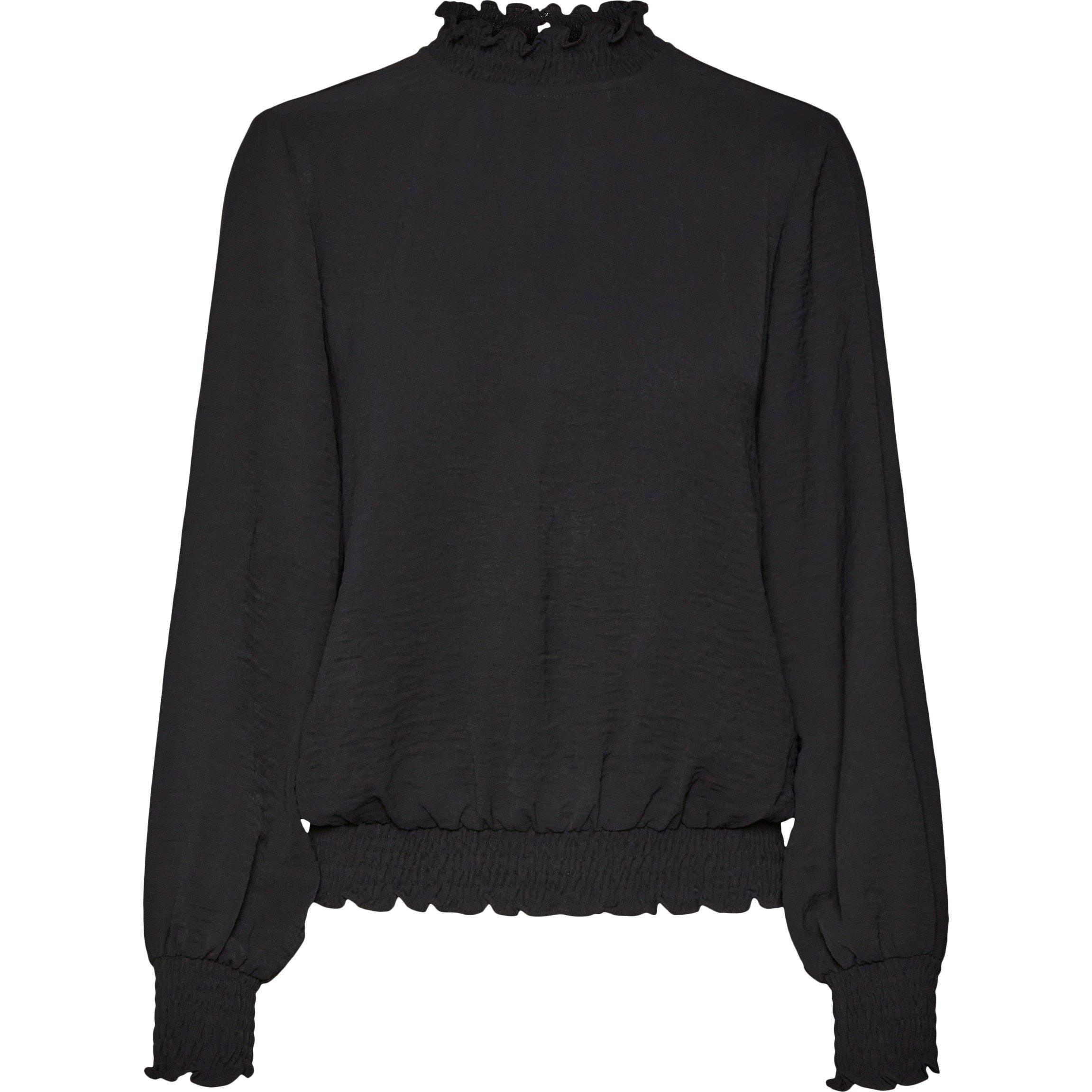Black - Vero Moda - Women's Open Neck Long-Sleeve Blouse - 5