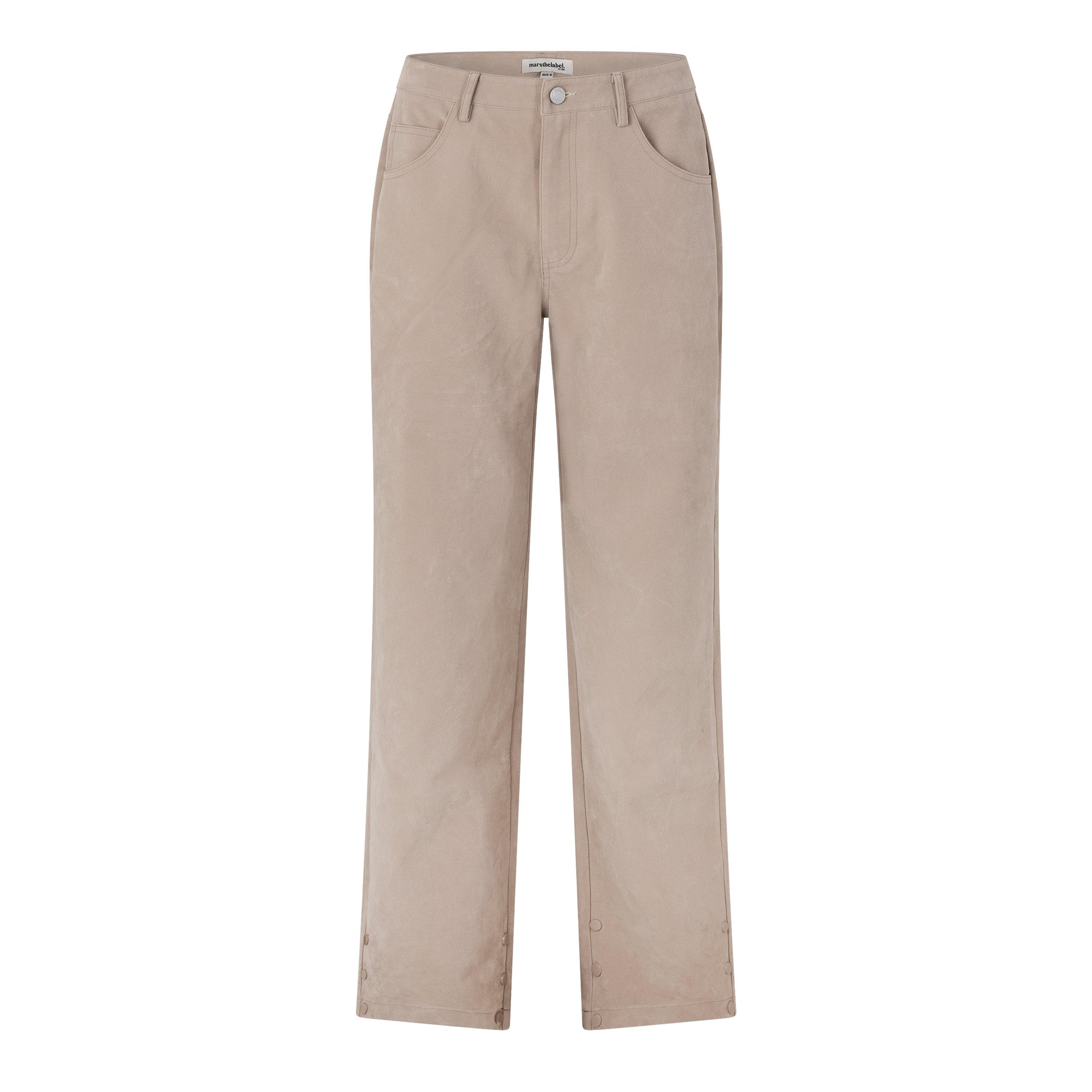 Stone - Mars The Label - Women's Faux Suede Straight-Leg Trousers - 1