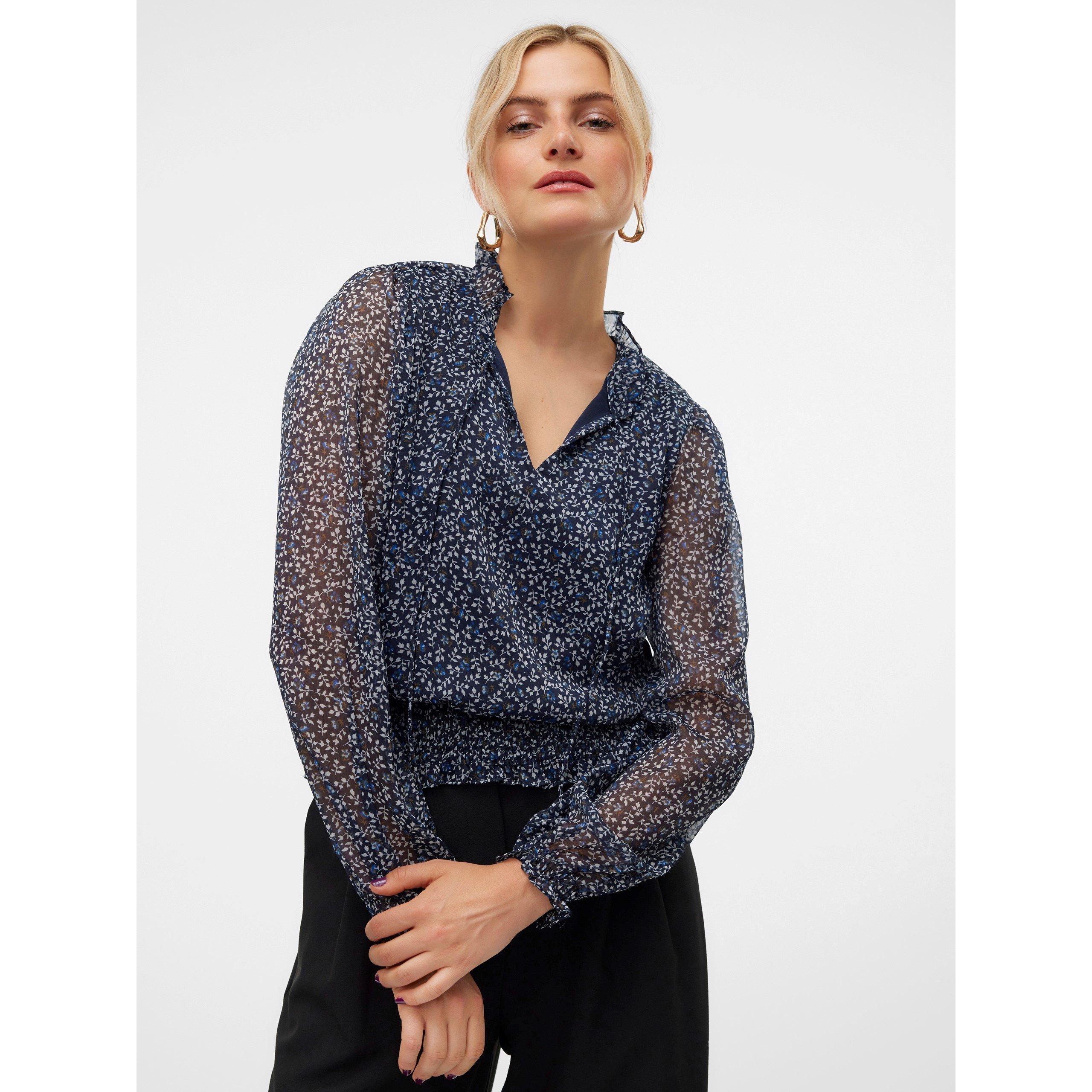 Navy Blazer - Vero Moda - Open Neck Blouse - 3