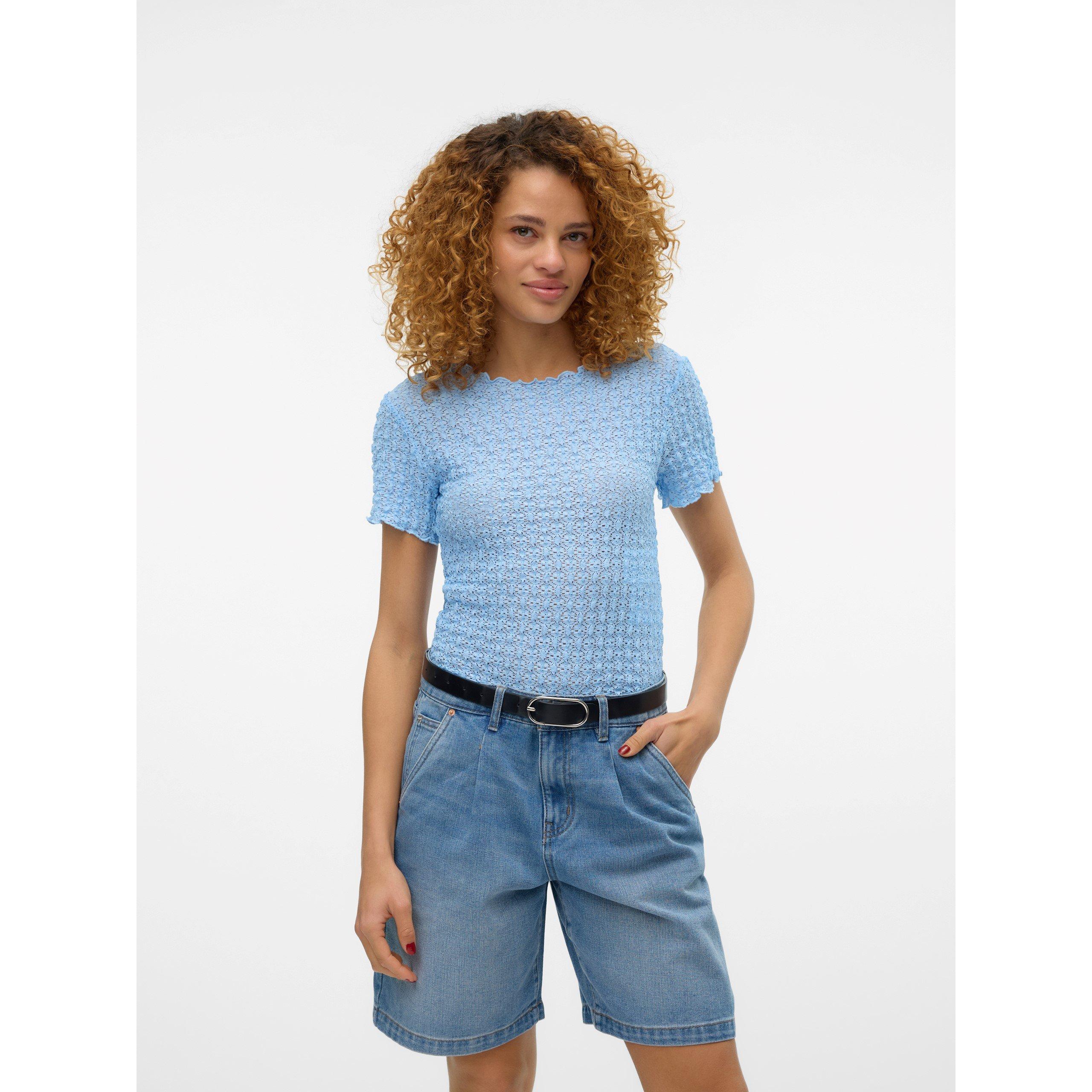 Vero Moda Women's Long-Sleeve Textured Blouse - Dutch Canal - 12 (M)