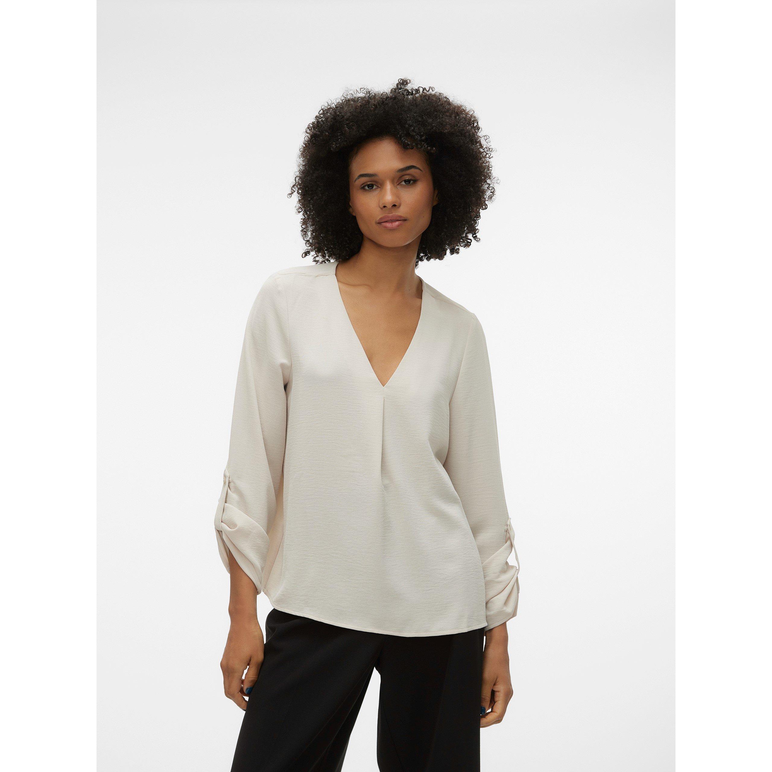 Vero Moda Women's Classic Neck Blouse - Pumice Stone - 8 (XS)