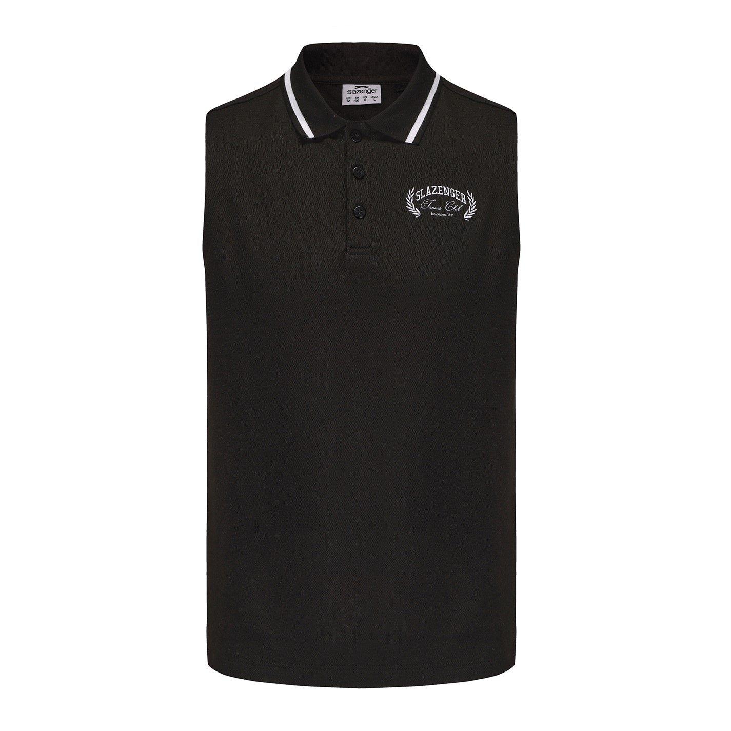Slazenger Women's Sleeveless Pln Polo - Black - 8 (36)