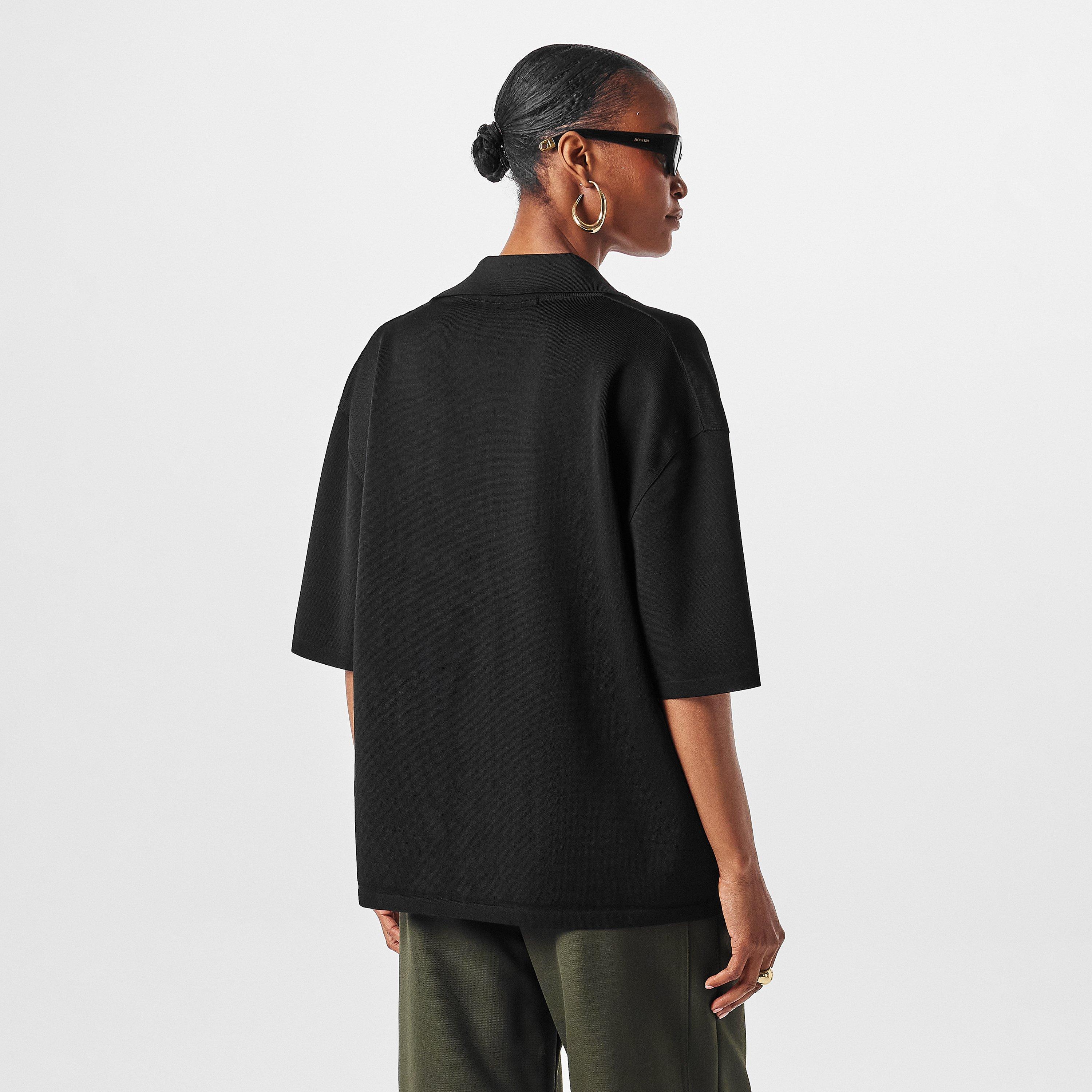 Black - Ami Paris - Women's Short-Sleeve Polo Shirt - 4