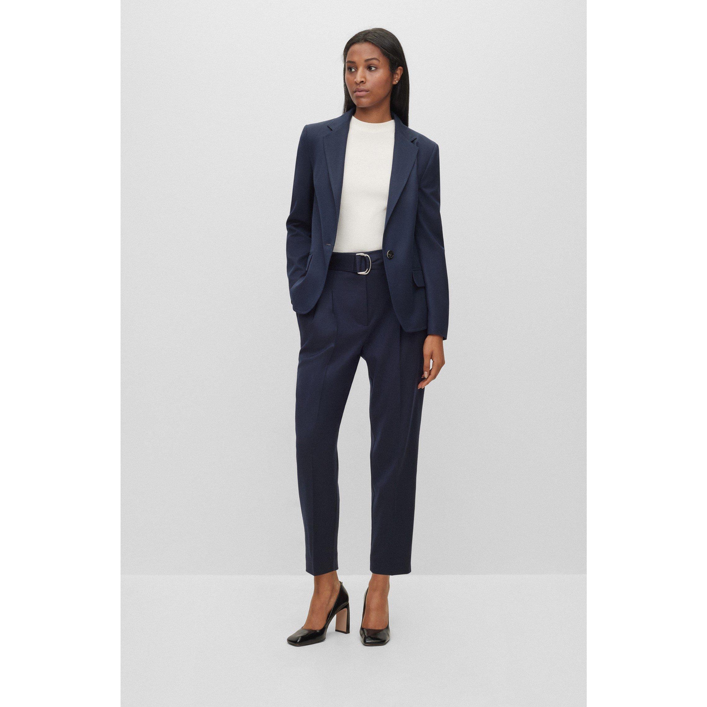 Dark Blue - Boss - Women's Tapiah1 Straight Trousers - 2