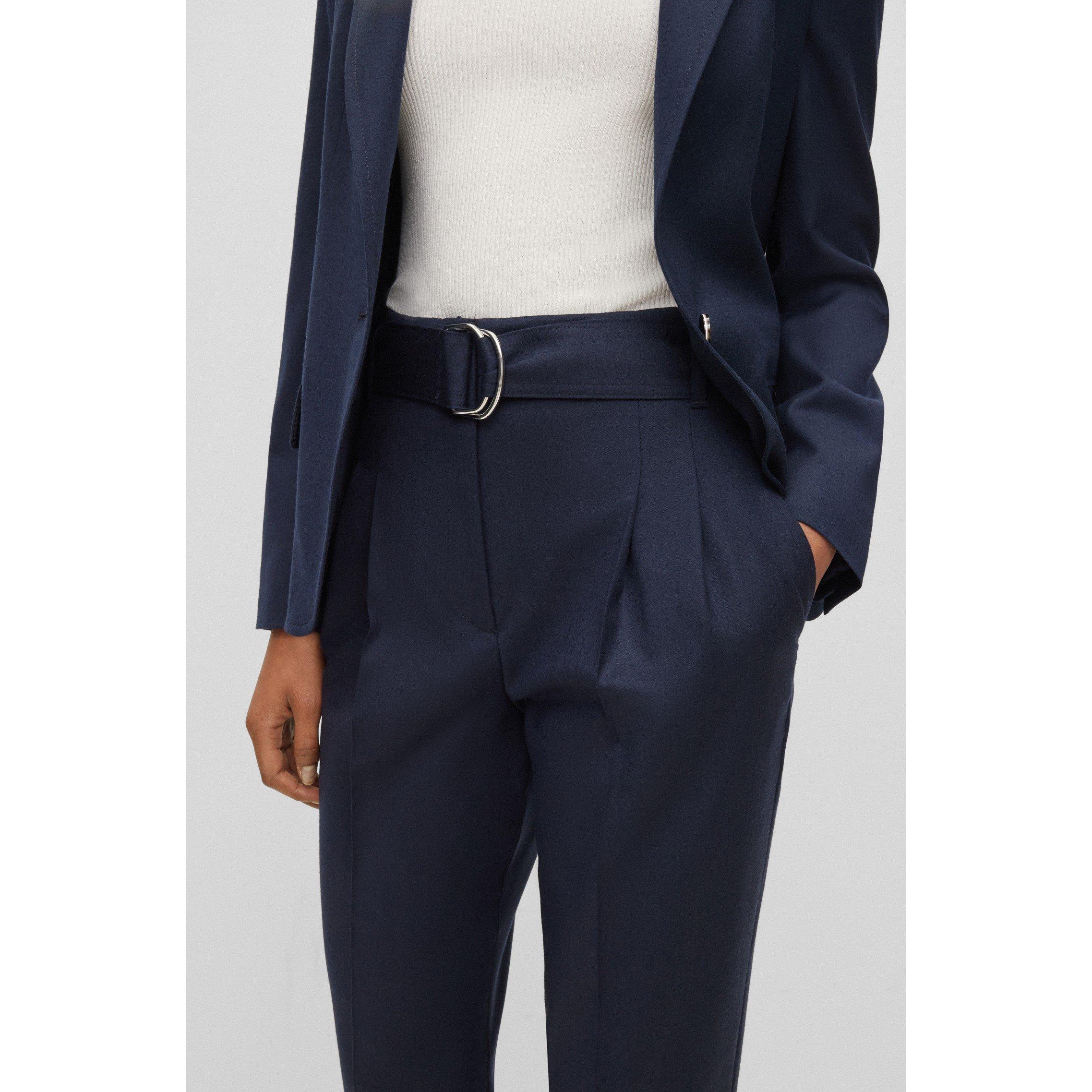 Dark Blue - Boss - Women's Tapiah1 Straight Trousers - 3