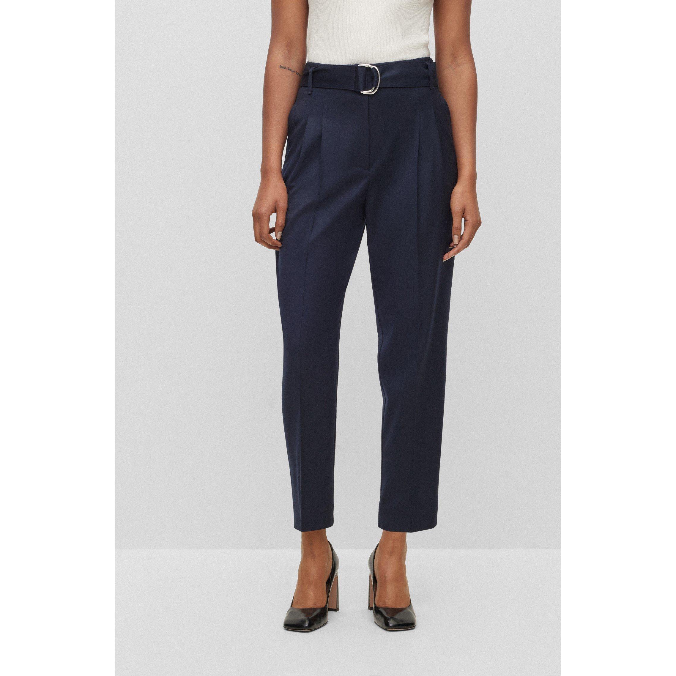 Dark Blue - Boss - Women's Tapiah1 Straight Trousers - 4